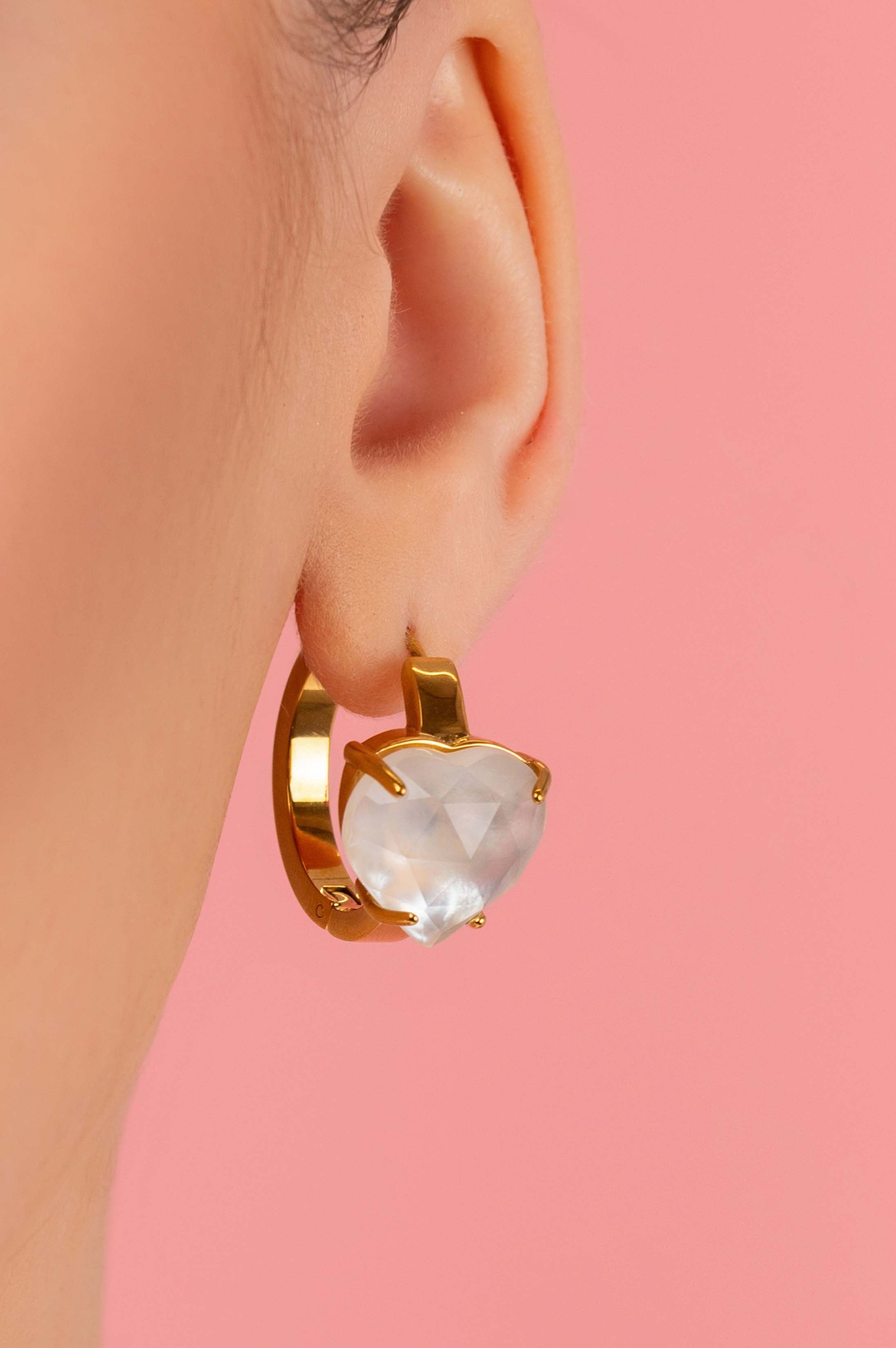 Stone Station Qalbi Hoop Earring Set