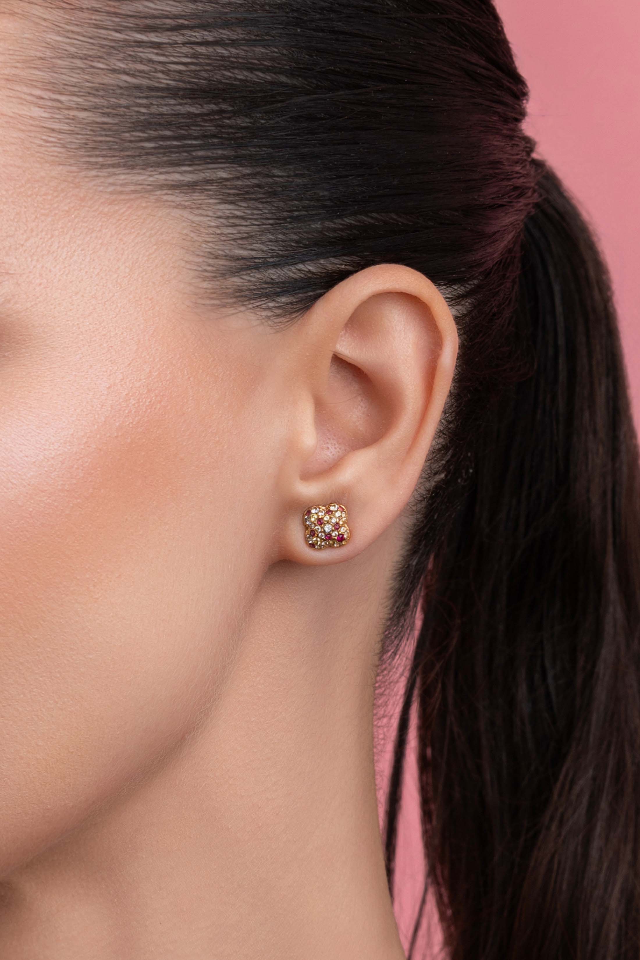 Pink Aurora Stud Earring Set