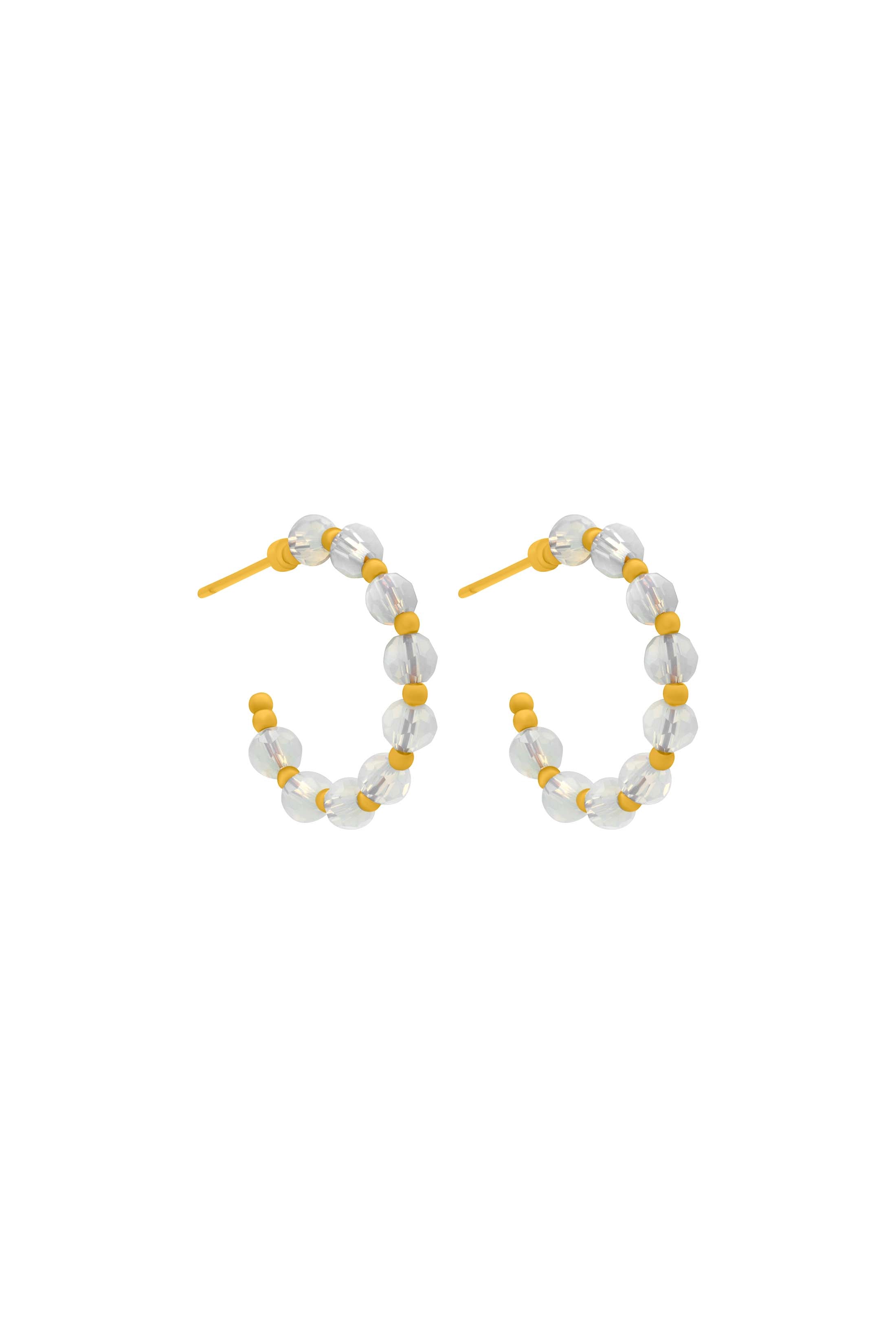 Ivory Grace Beaded Hoop Earring Set
