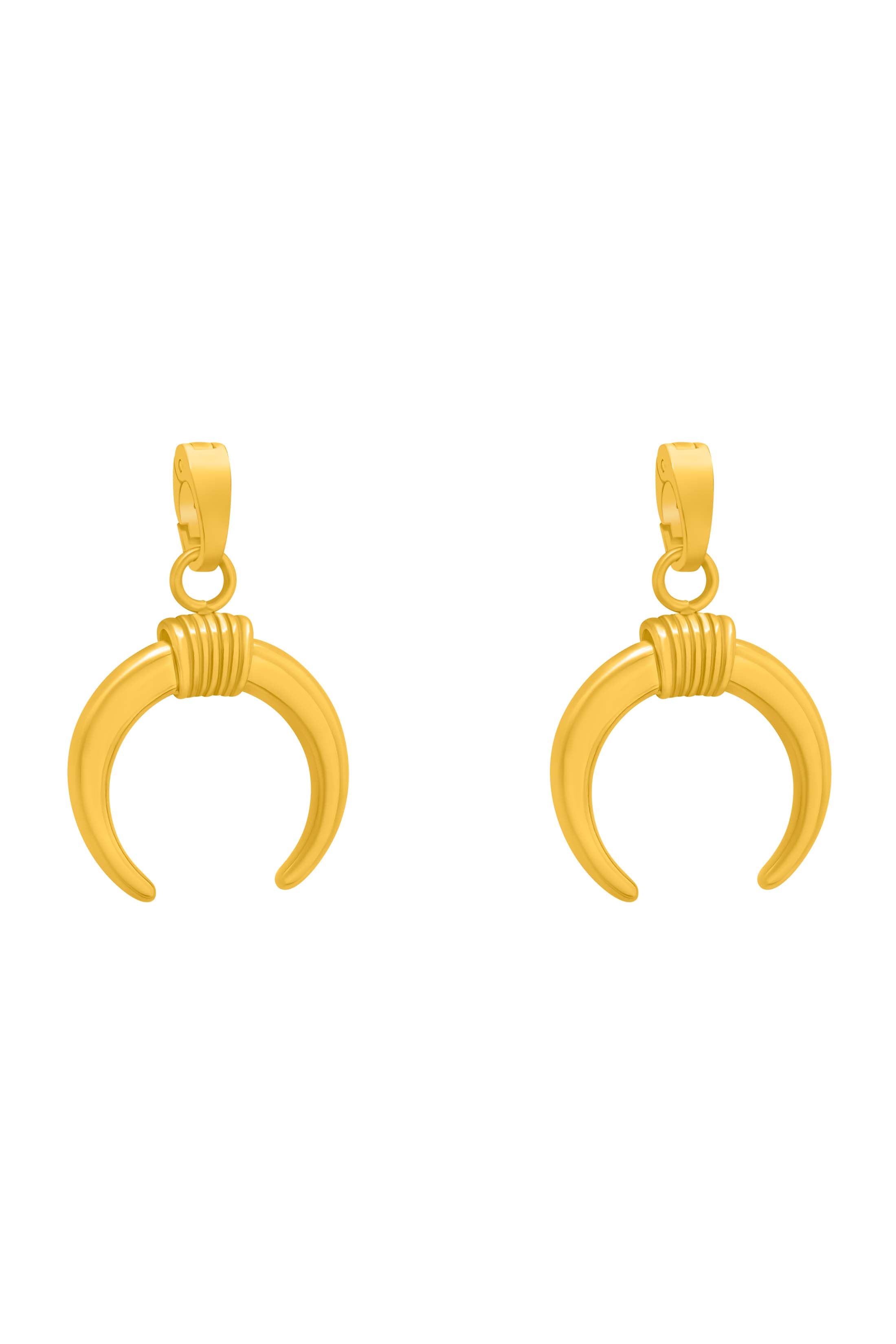 Crescent Horn Charm Pendant Earring Set