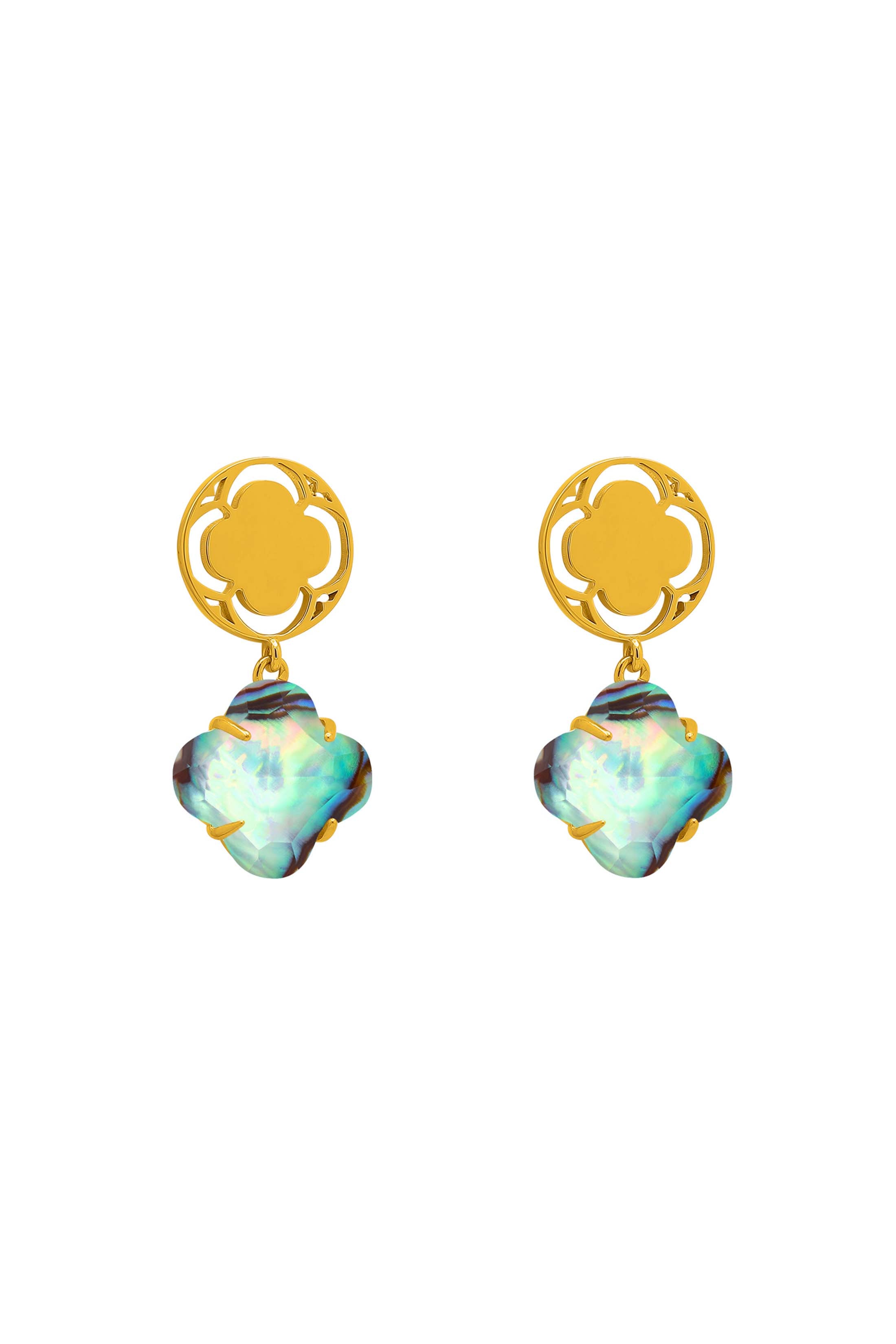 Stone Station Abalone Stone Drop Stud Earring Set