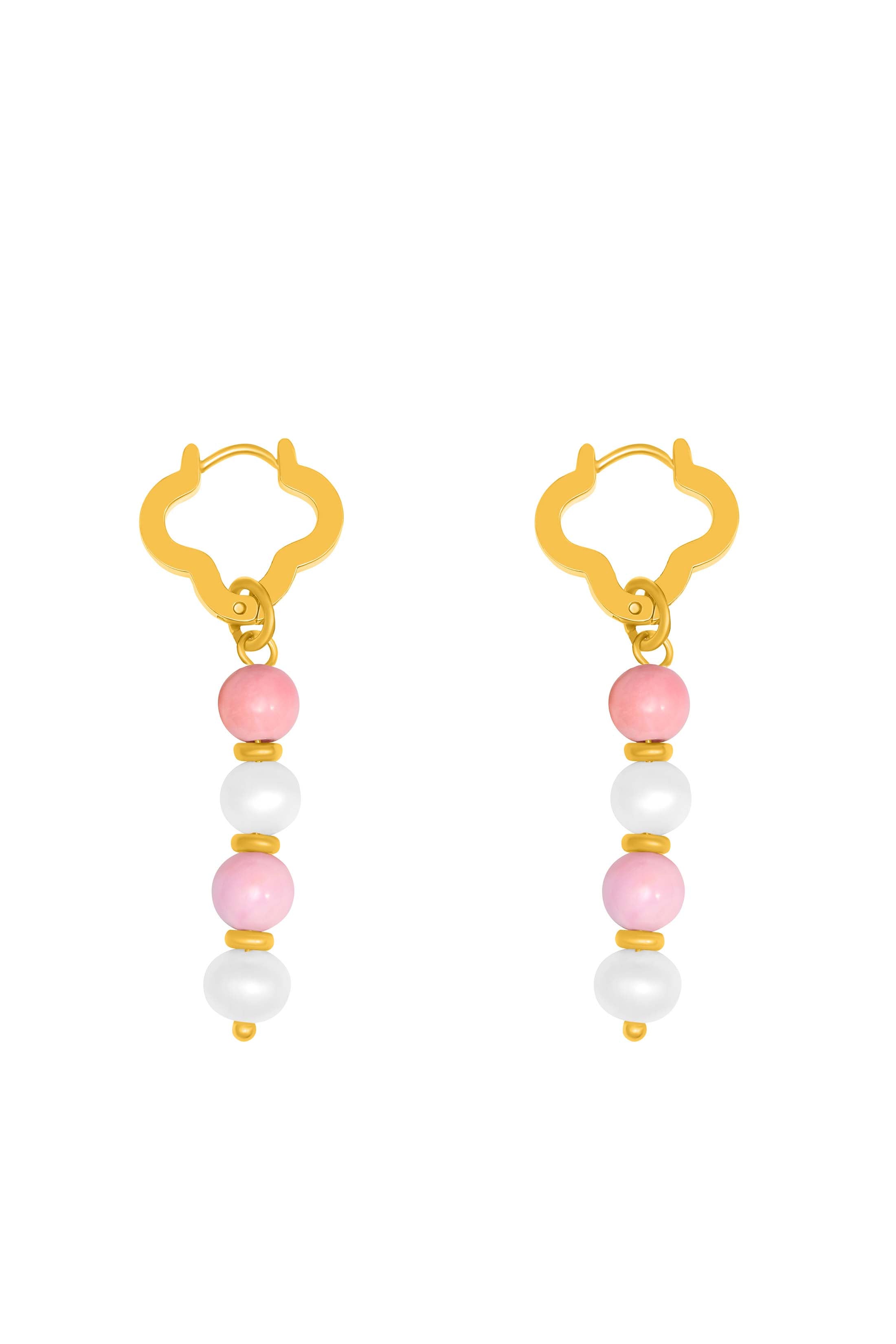 Pink Pearl Duo Earring Set