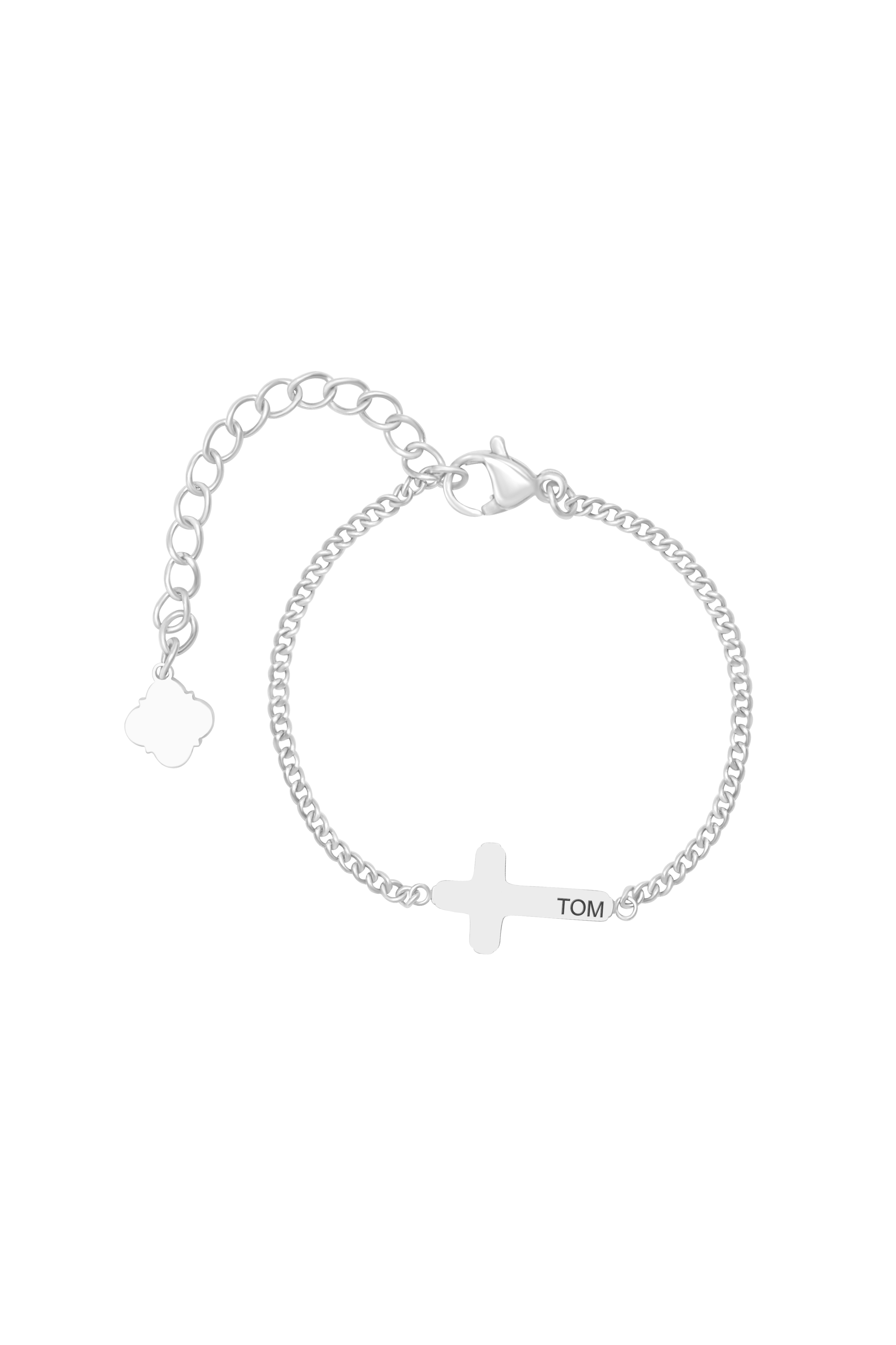 Cross Silver Necklace & Bracelet Gift Set
