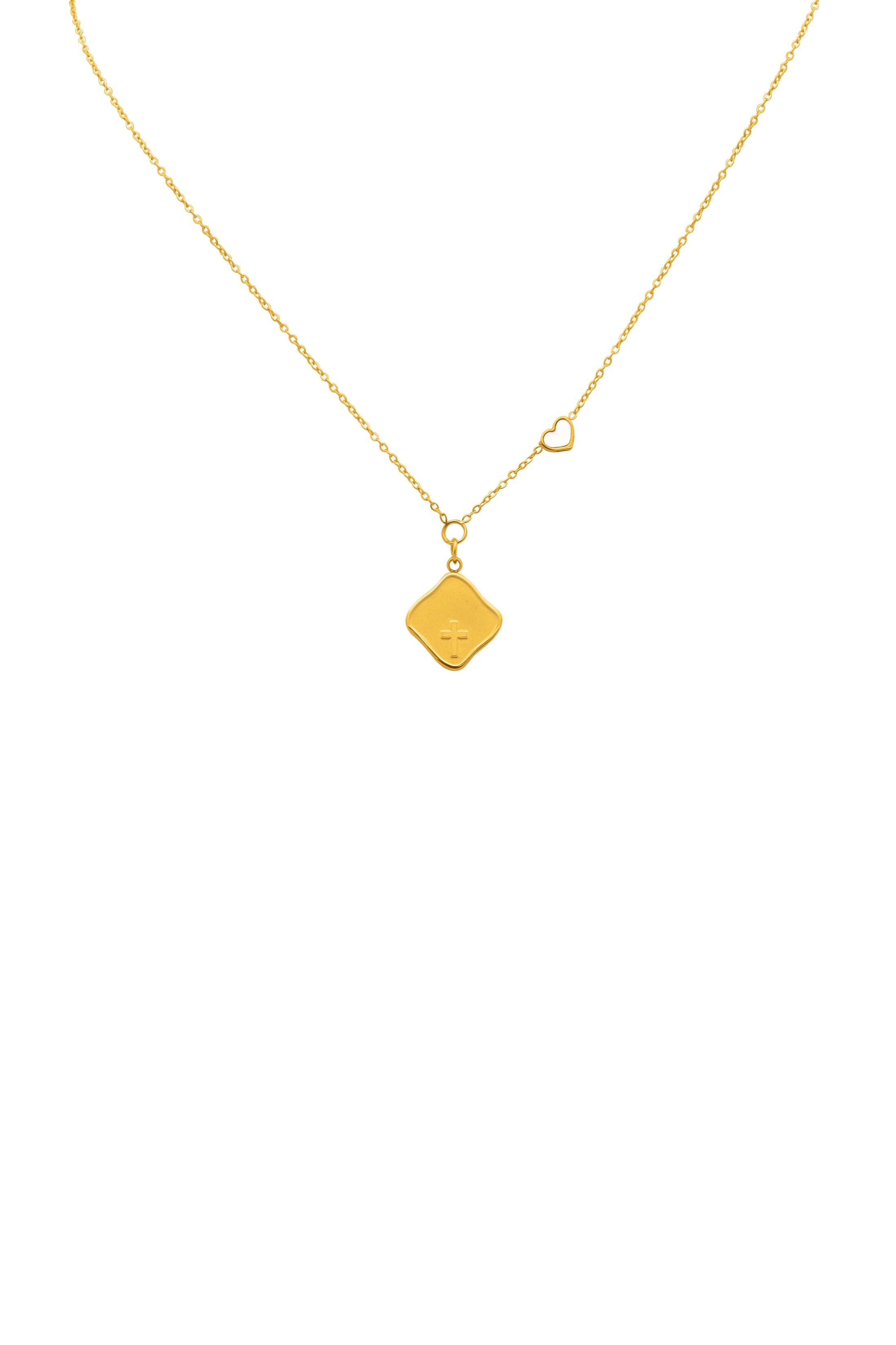 Engravable Cross Gold Necklace