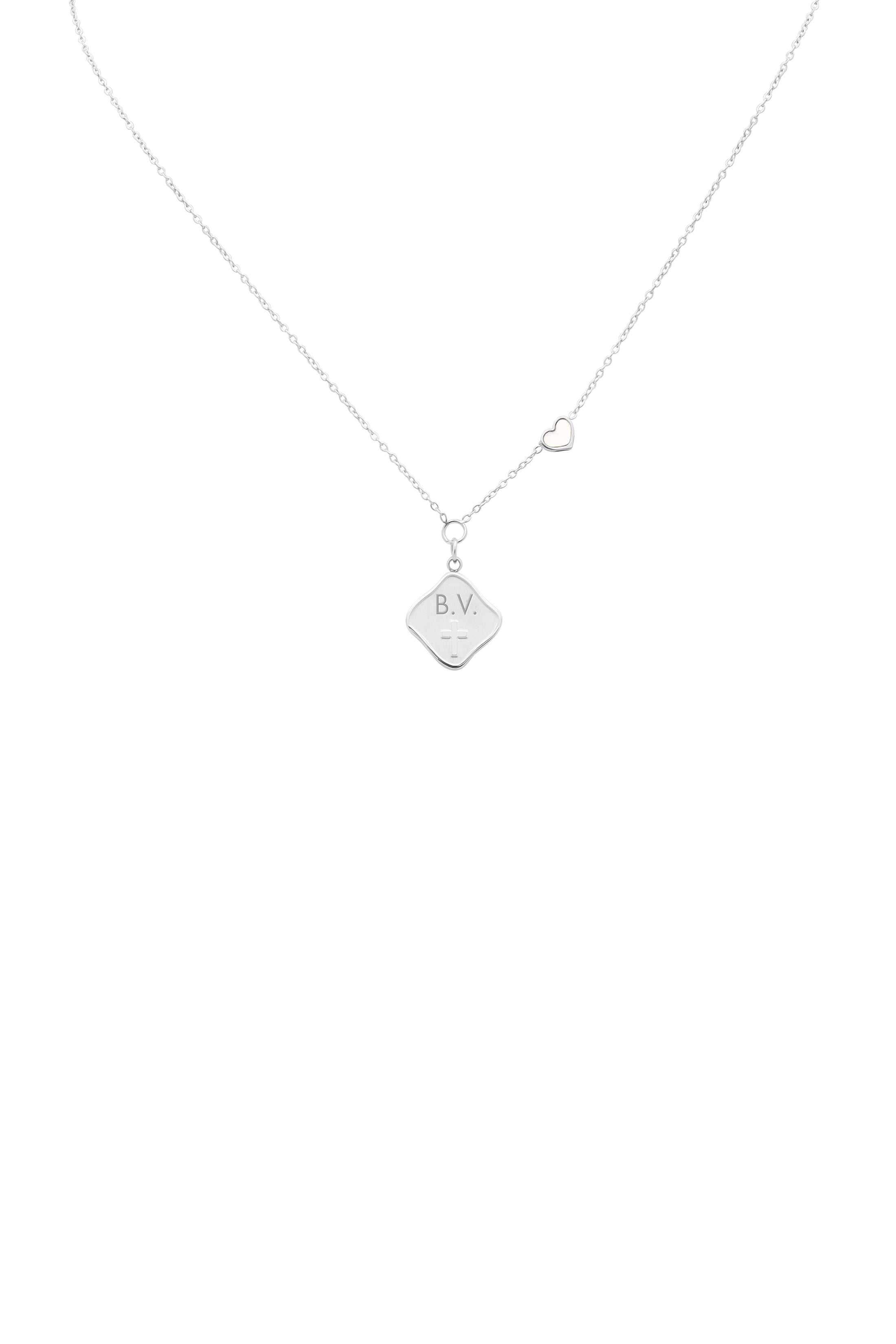 Engravable Cross Silver Necklace