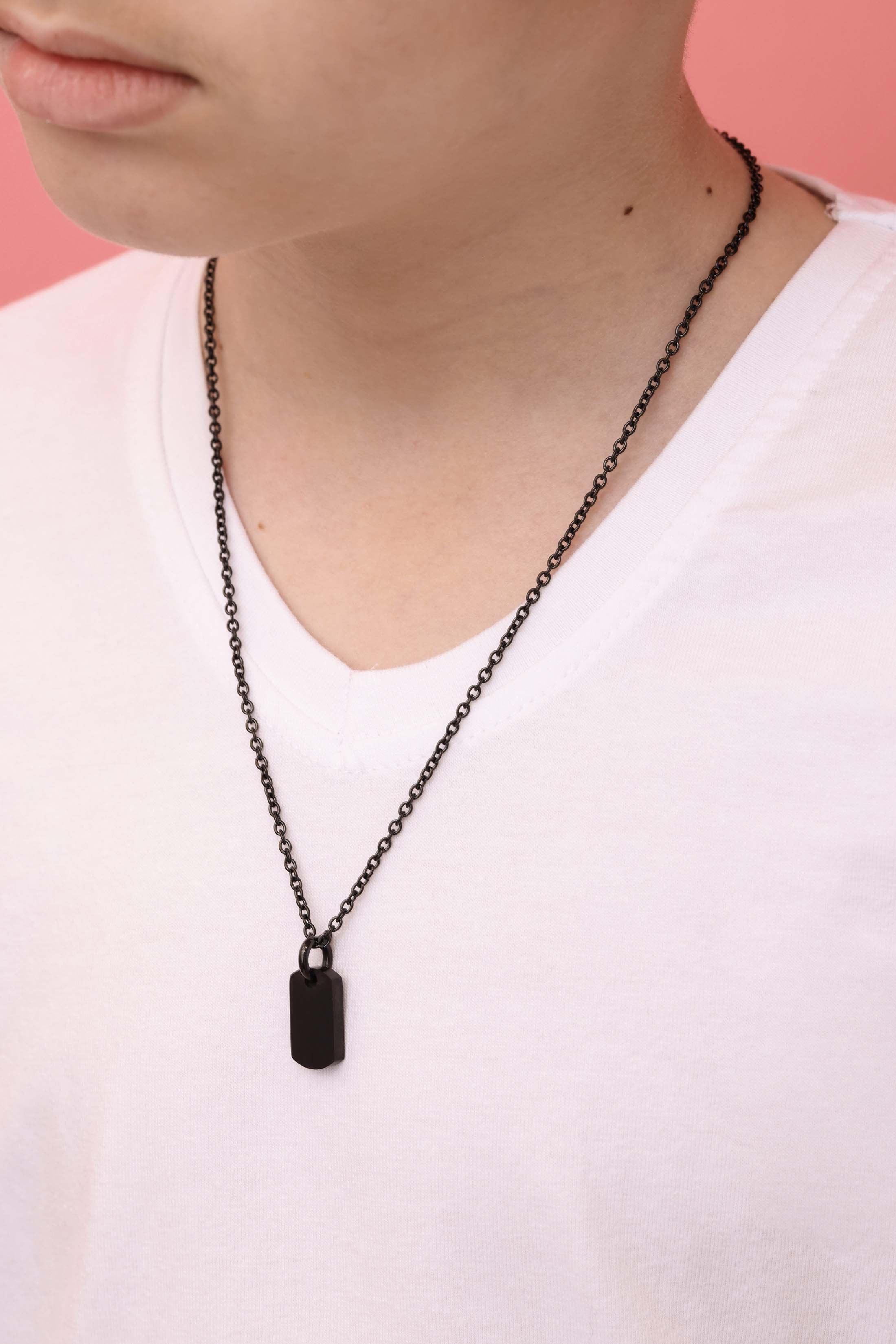 Mini Black Carisma Tag Pendant
