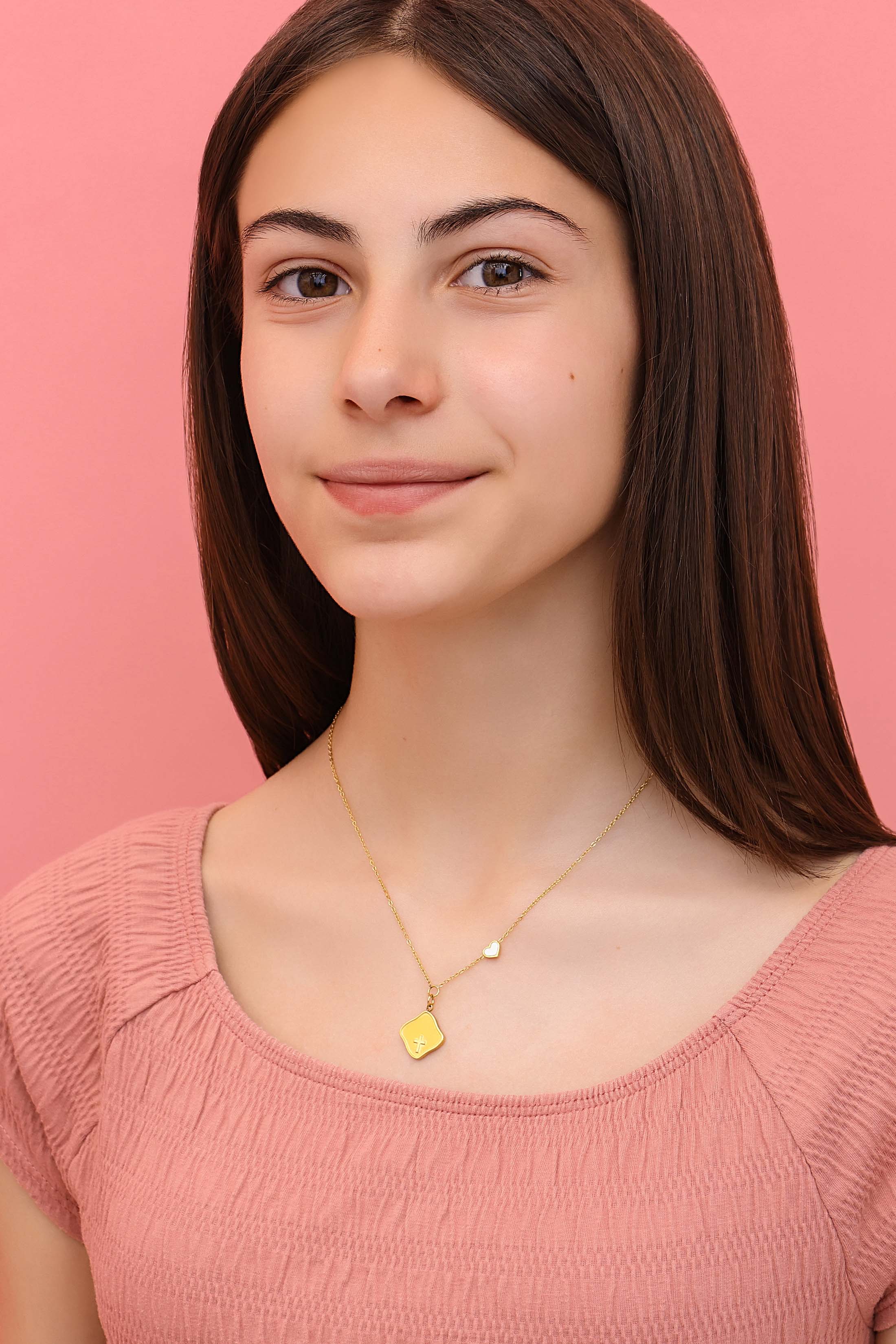 Engravable Cross Gold Necklace