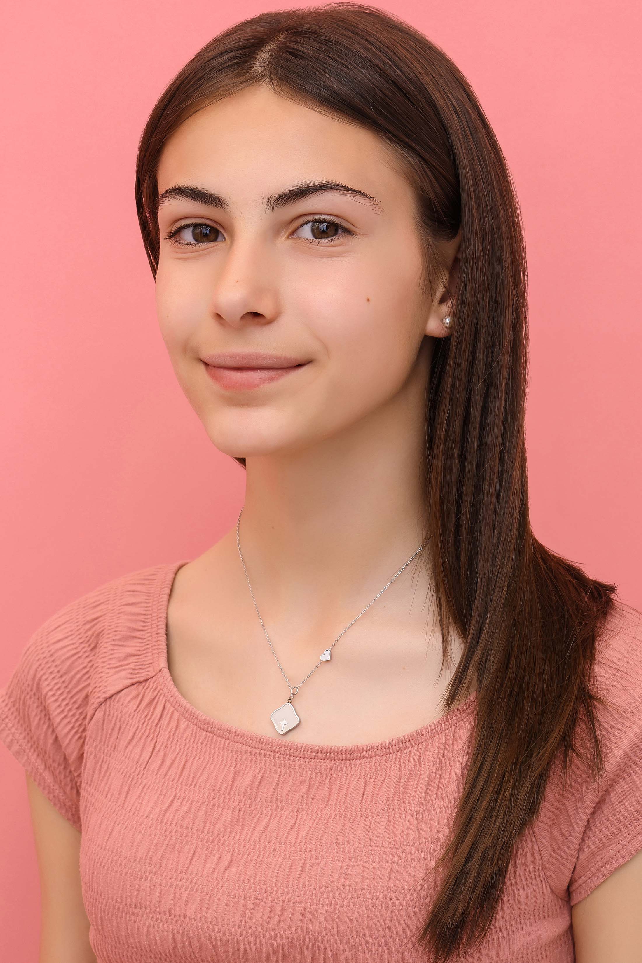 Engravable Cross Silver Necklace