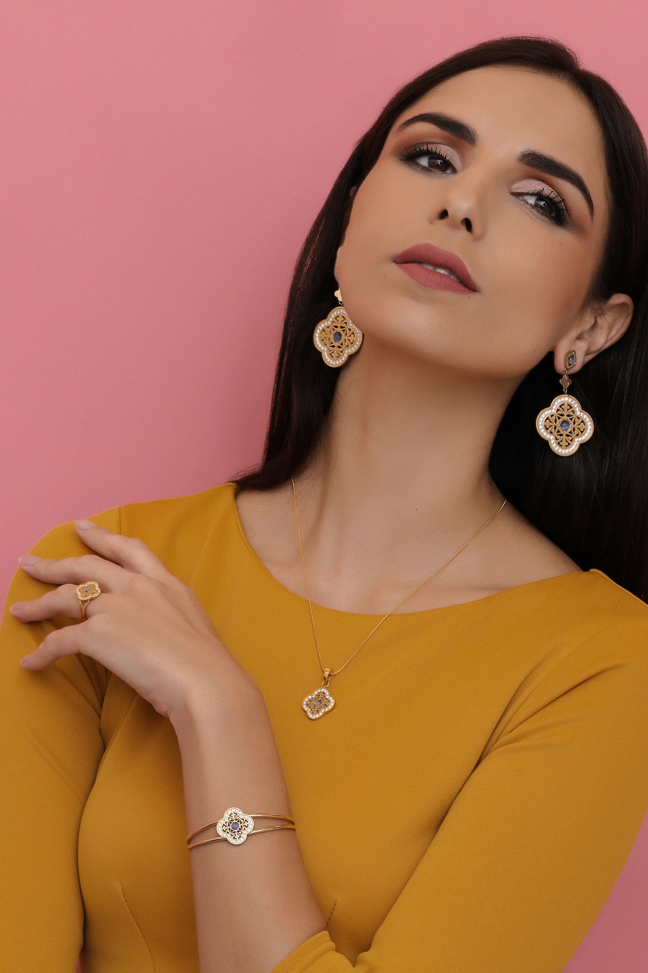 Azure Cat Eye Ring & Bangle Gift Set