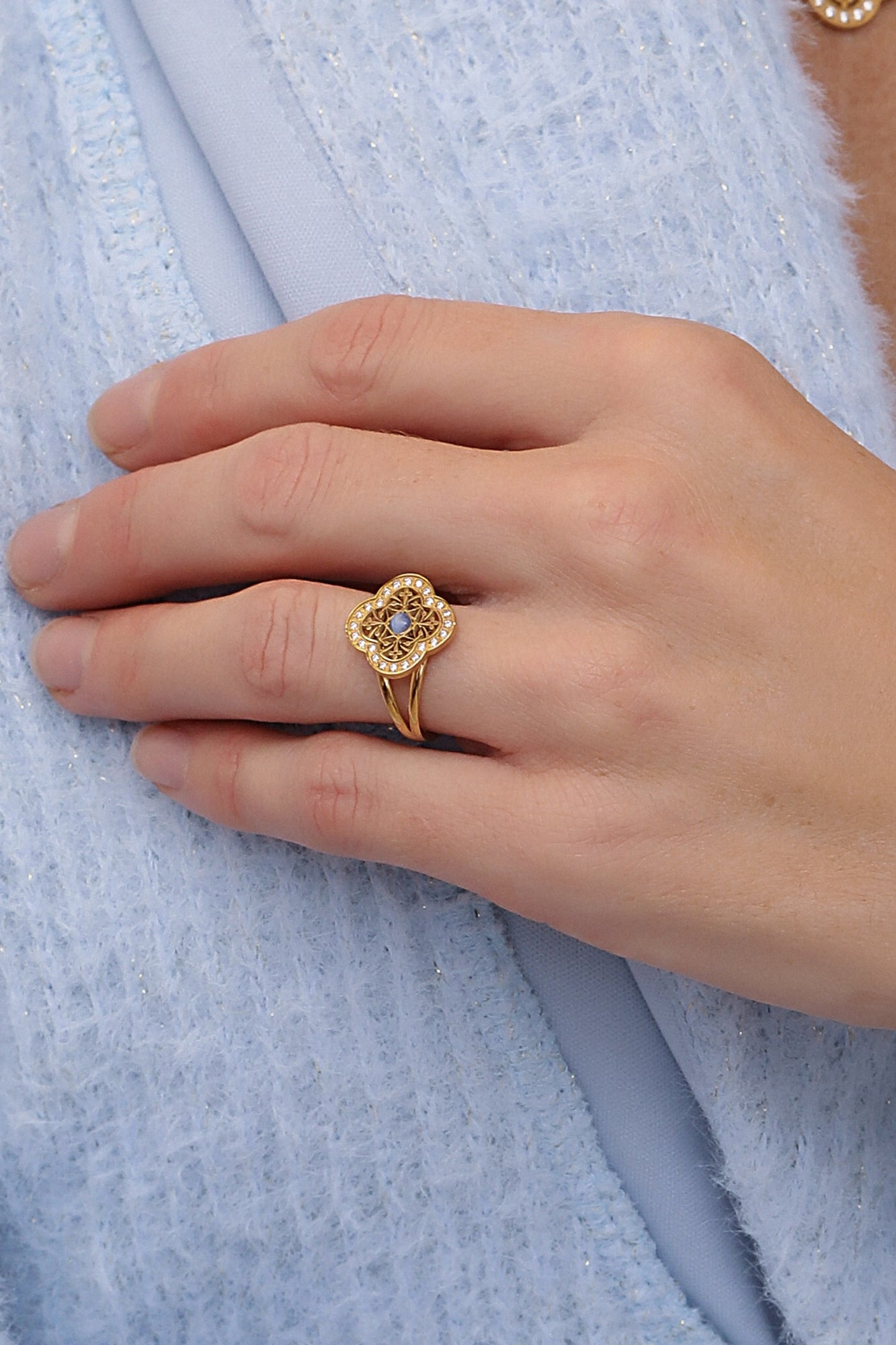 Azure Cat Eye Ring & Bangle Gift Set