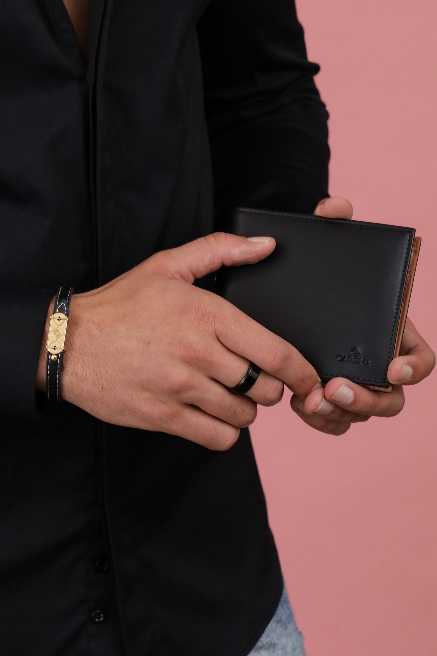 Black Buckle Leather Bracelets