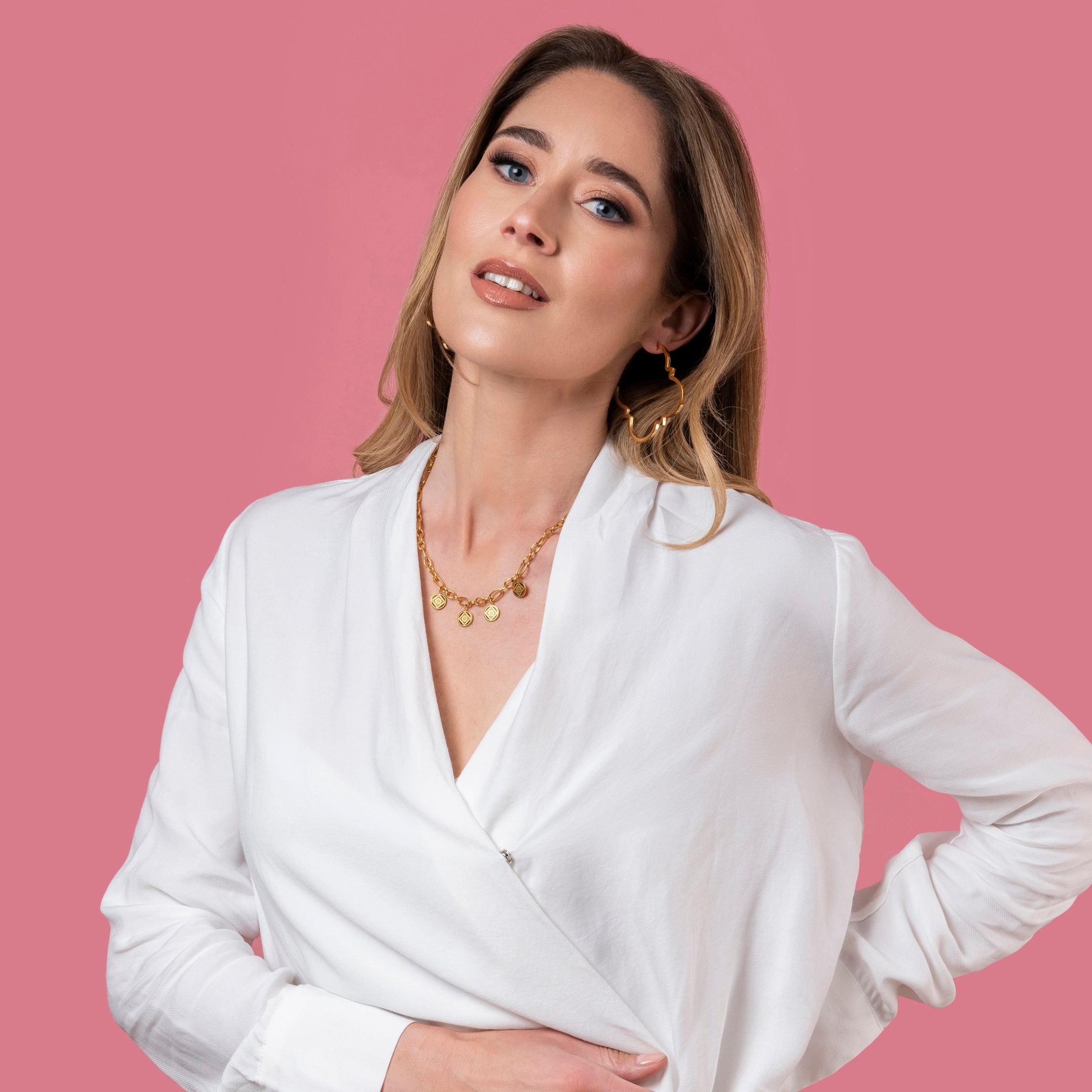 Carisma Logo Coin Link Necklace