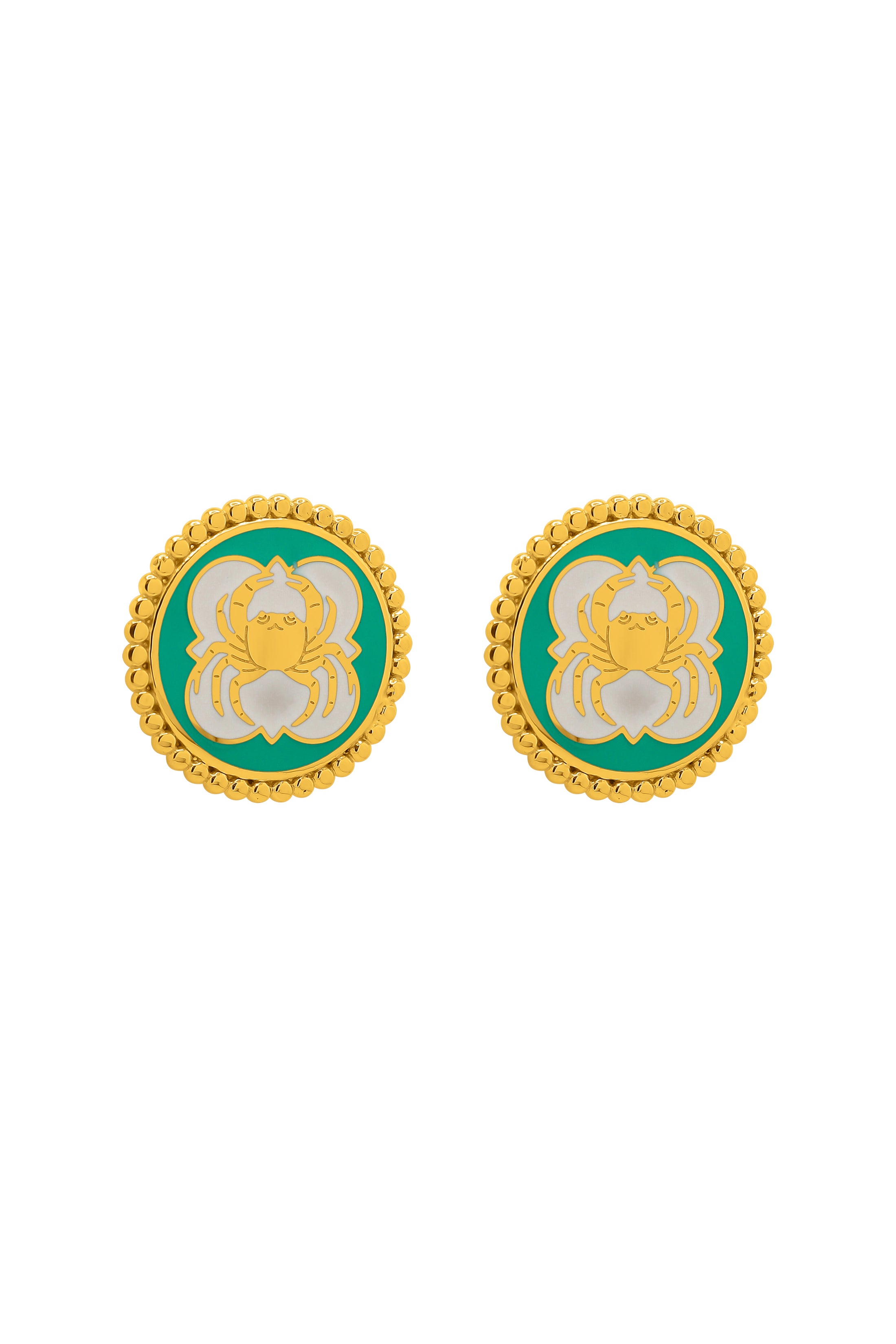 Qabru Enamel Stud Earrings