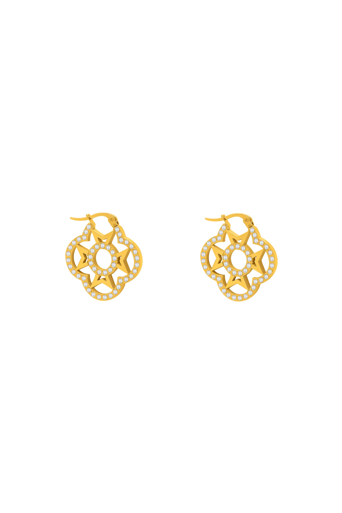 Infinity Maltese Cross Petite Hoop Earrings