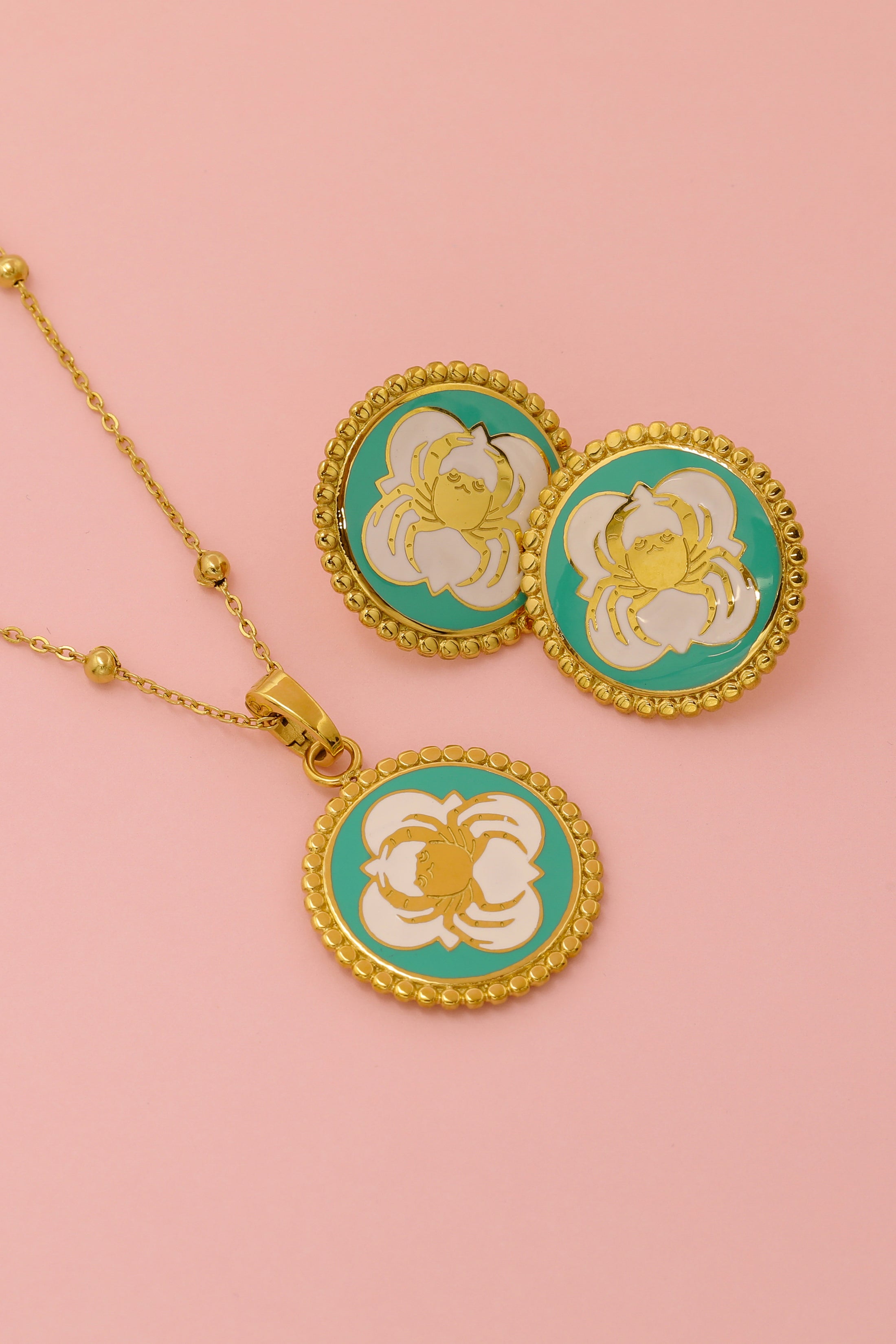 Qabru Enamel Stud Earrings