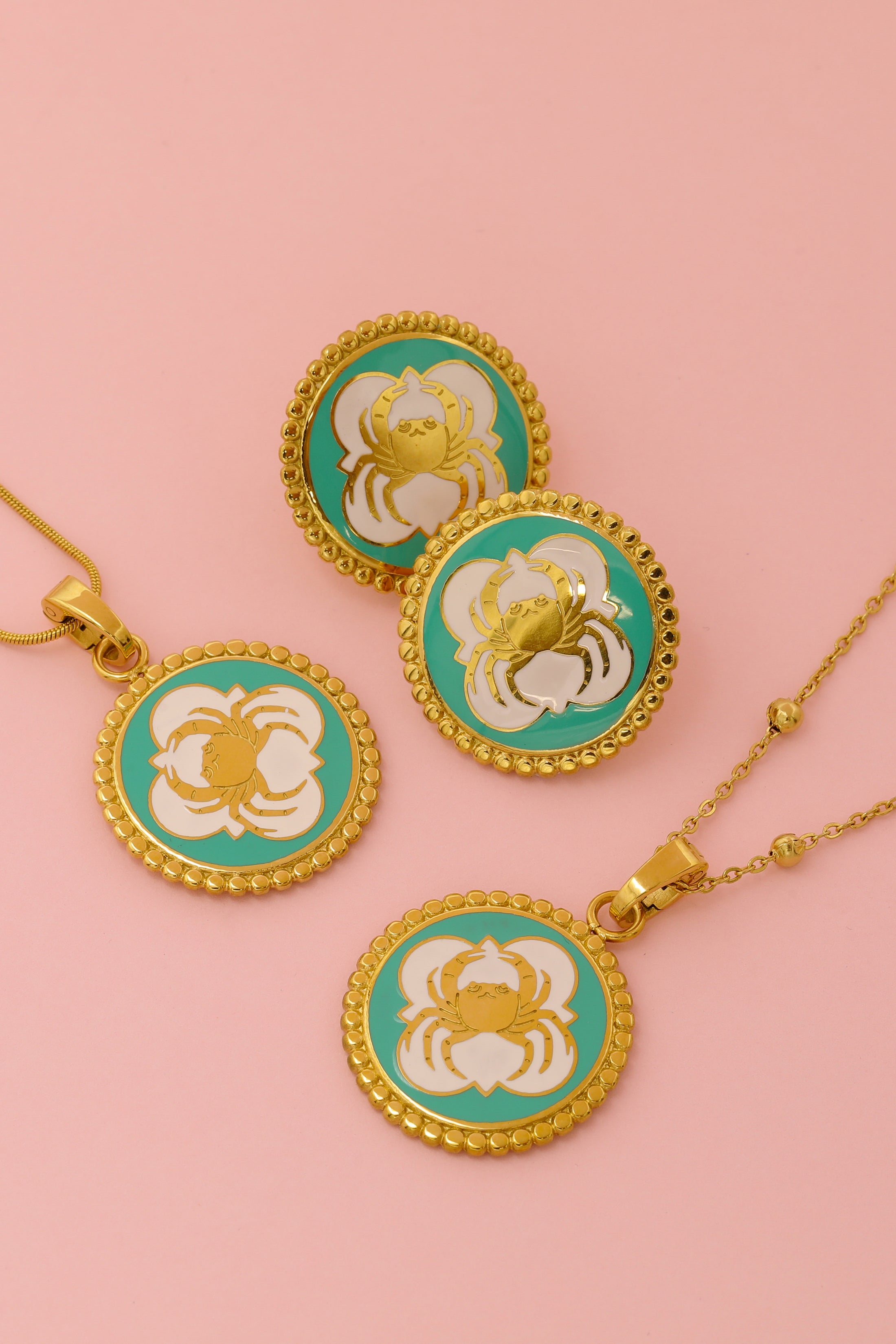 Qabru Enamel Stud Earrings