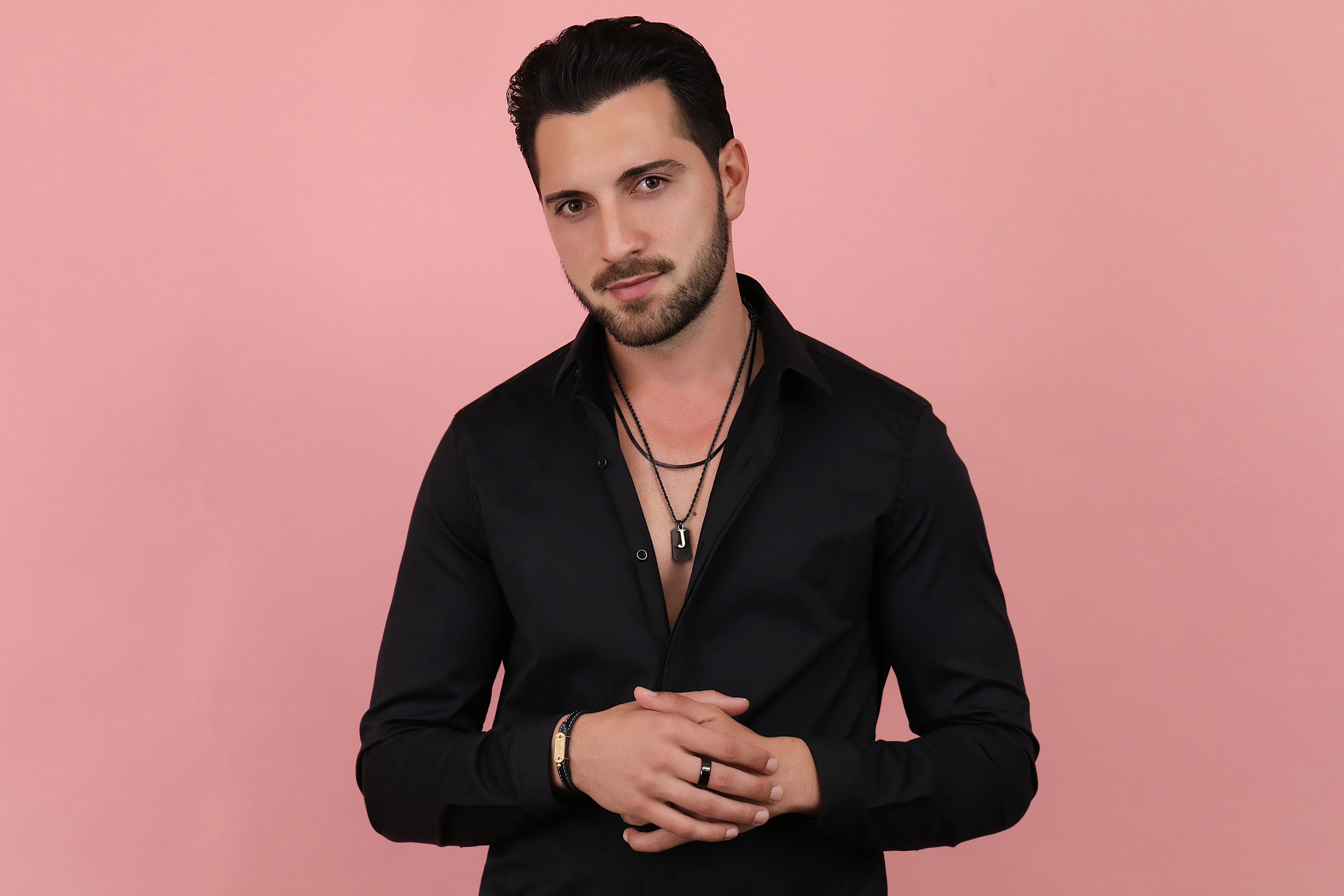 Black Buckle Leather Bracelets