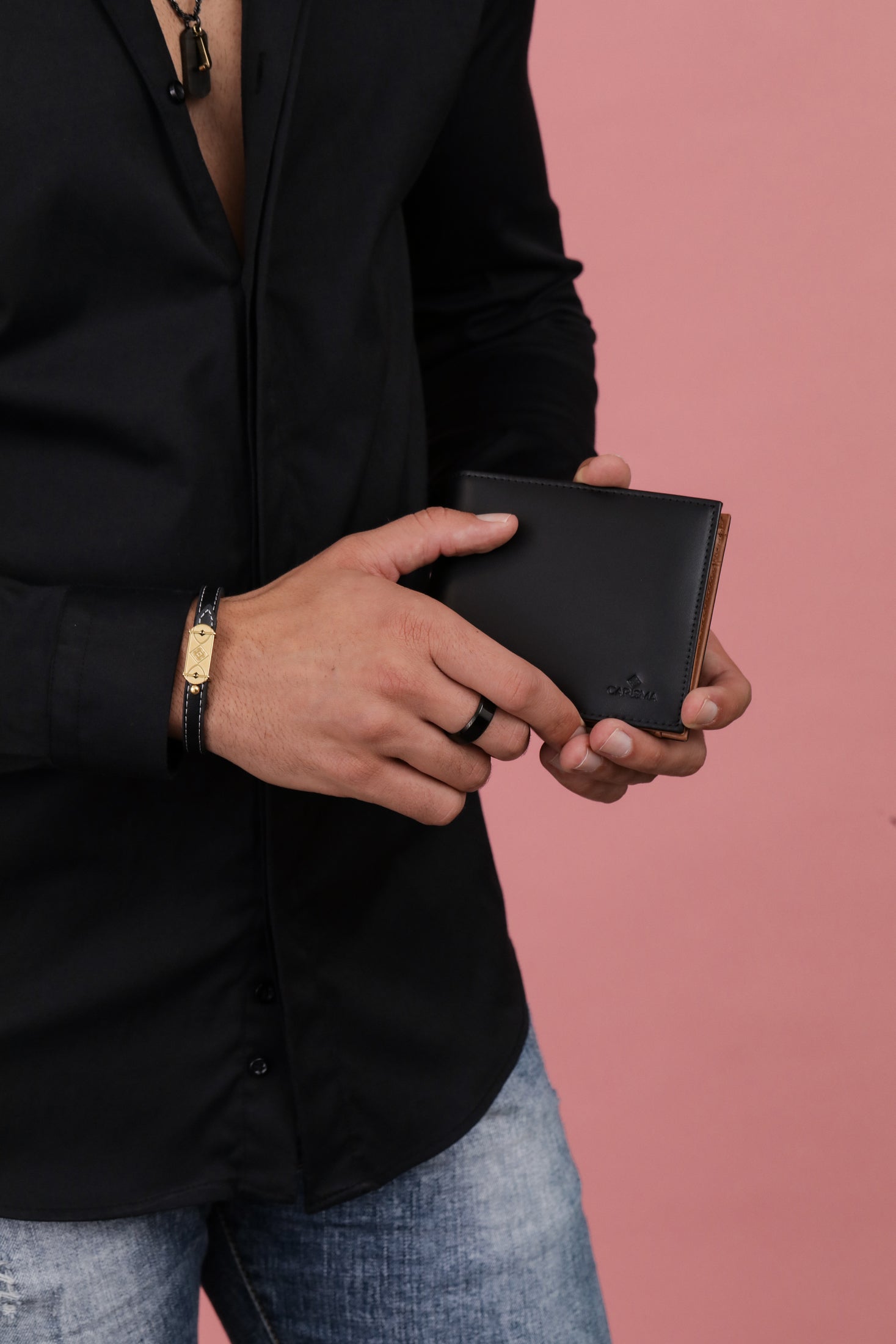 Black Buckle Leather Bracelets