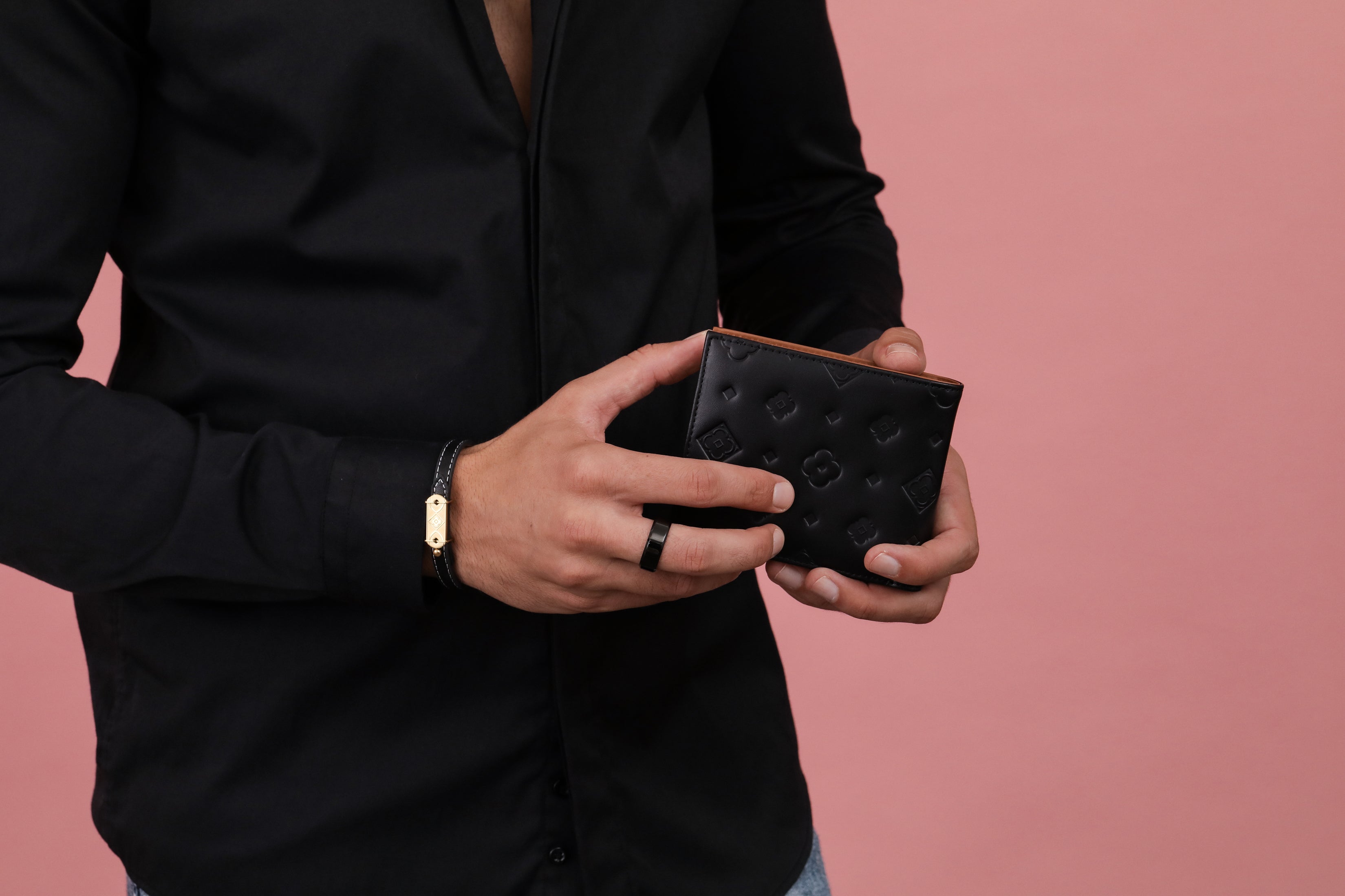 Black Buckle Leather Bracelets