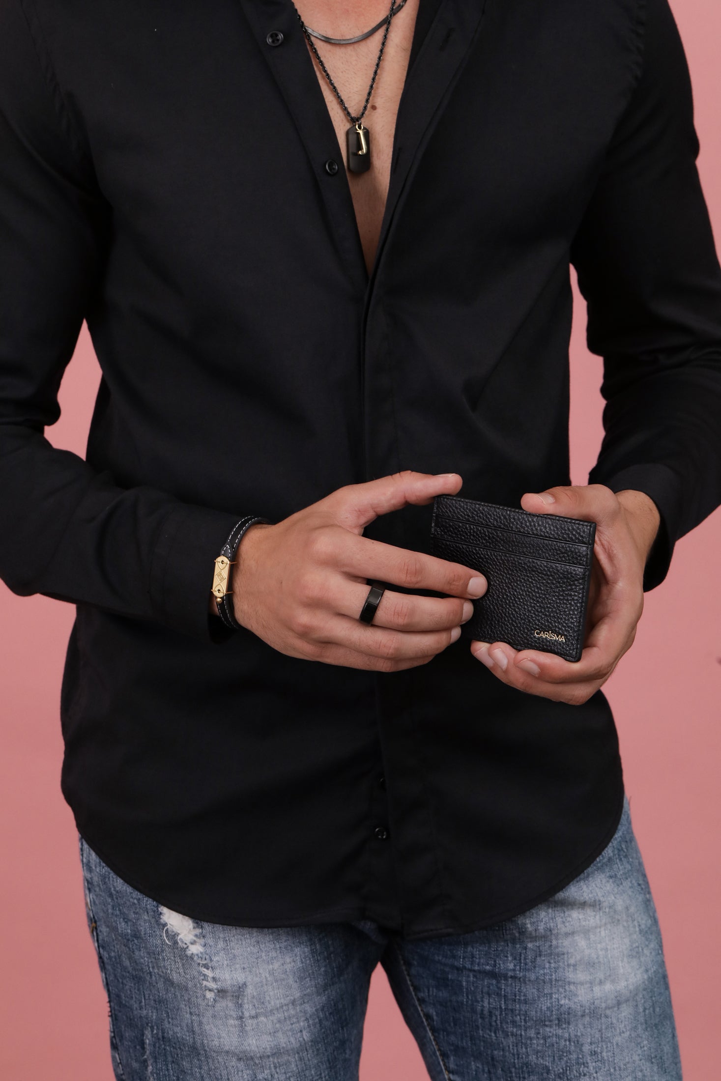 Carisma Logo Black Tag Graduation Engravable Pendant