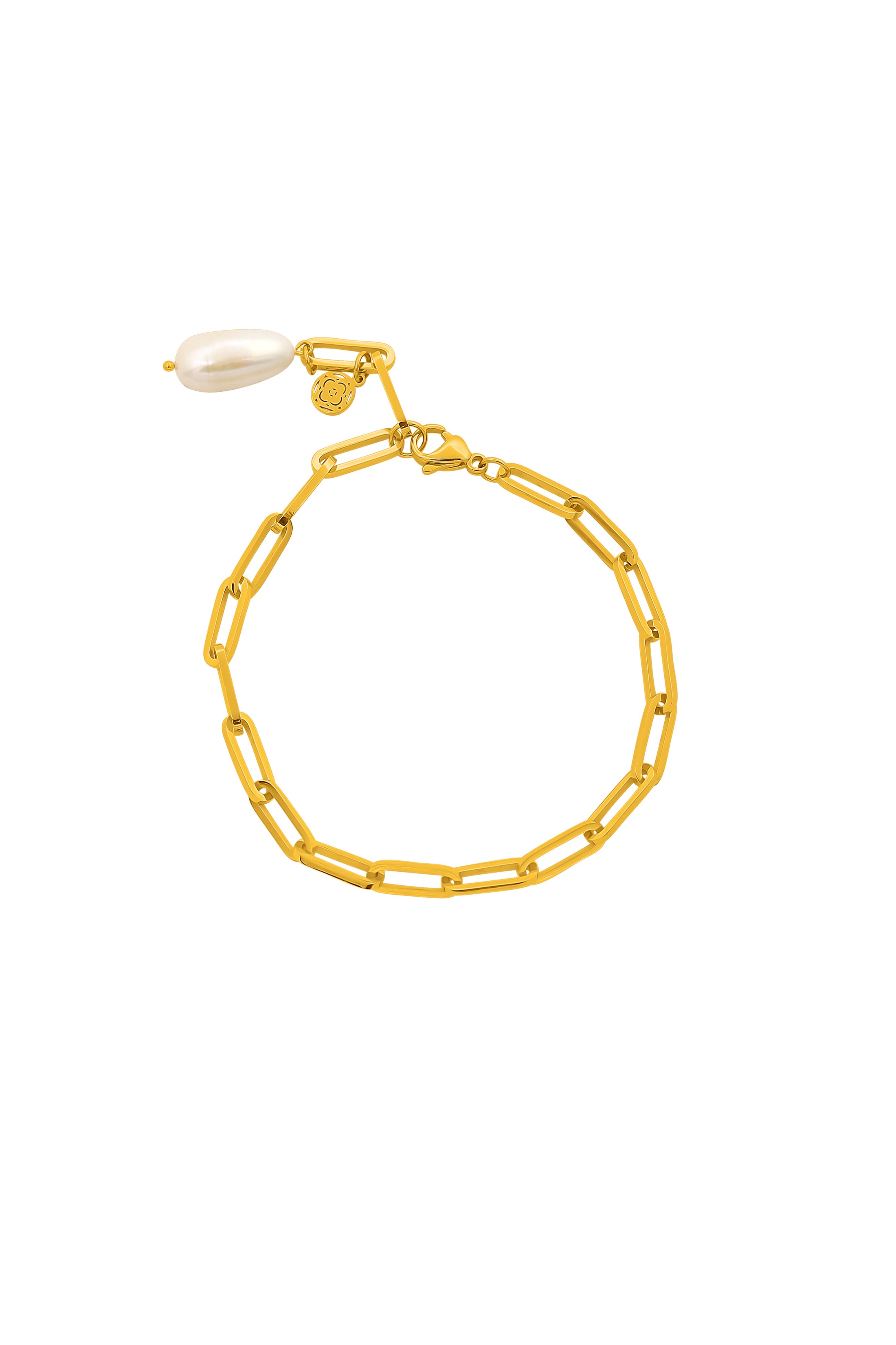 Freshwater Pearl Gold Link Anklet