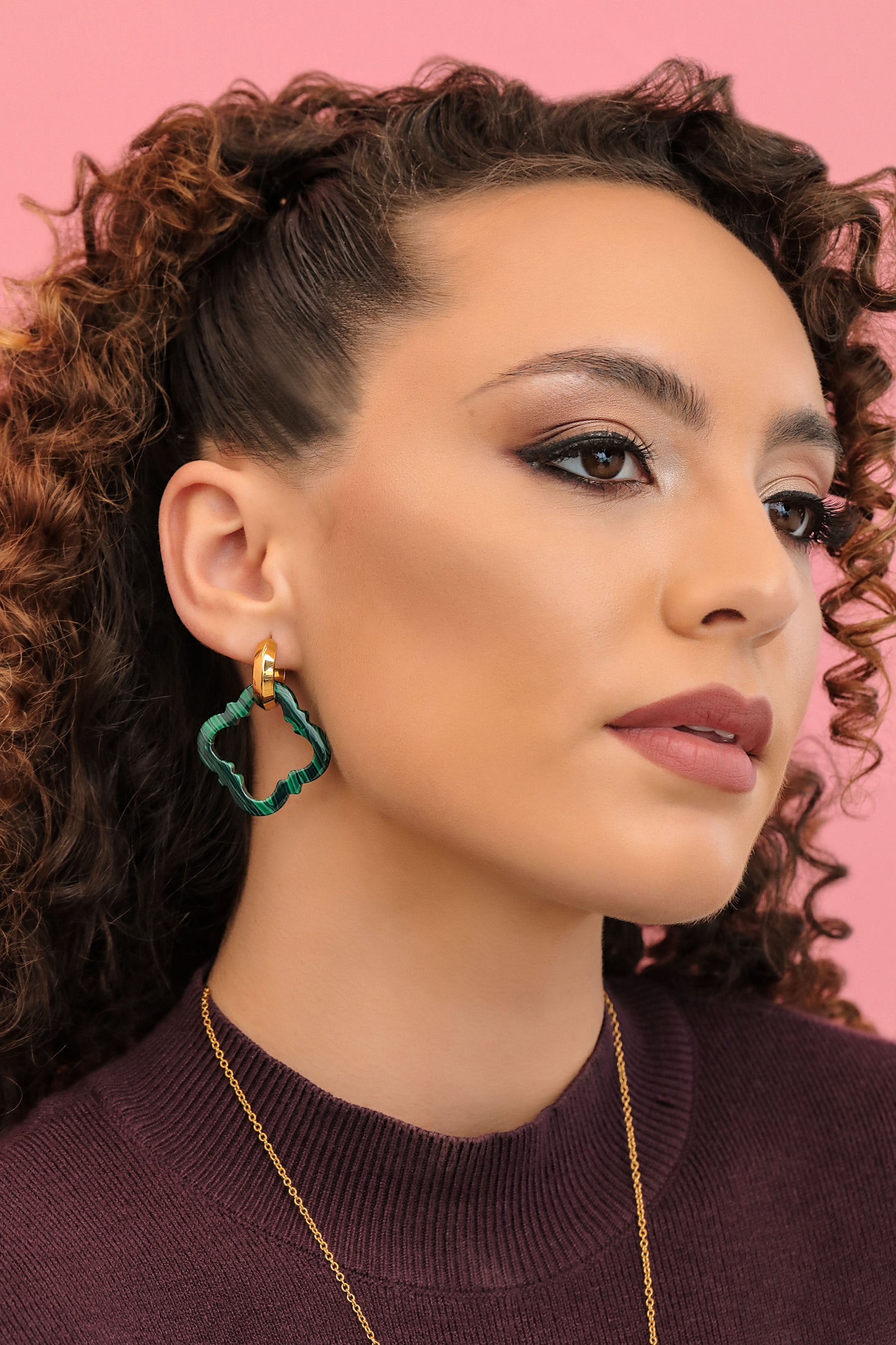 Stone Station Malachite Carisma Logo Earring Stone