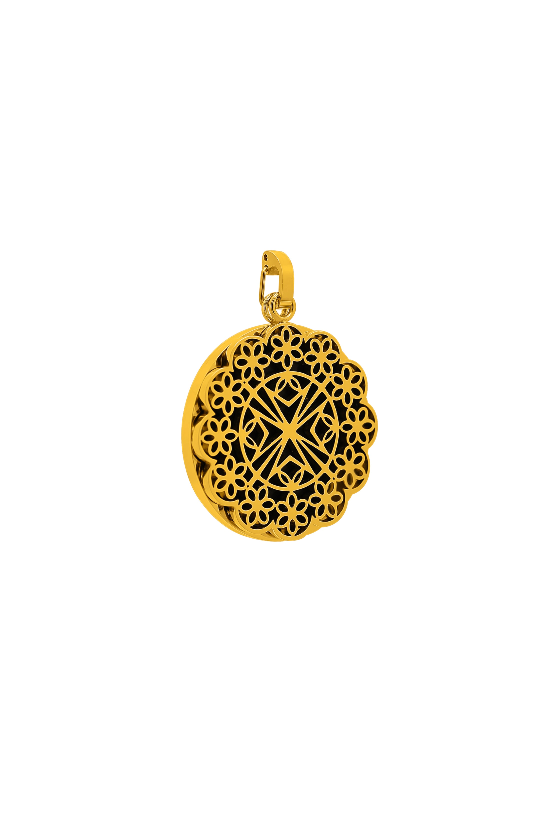 Xlendi Lace Hollow Pendant & Obsidian Stone Set