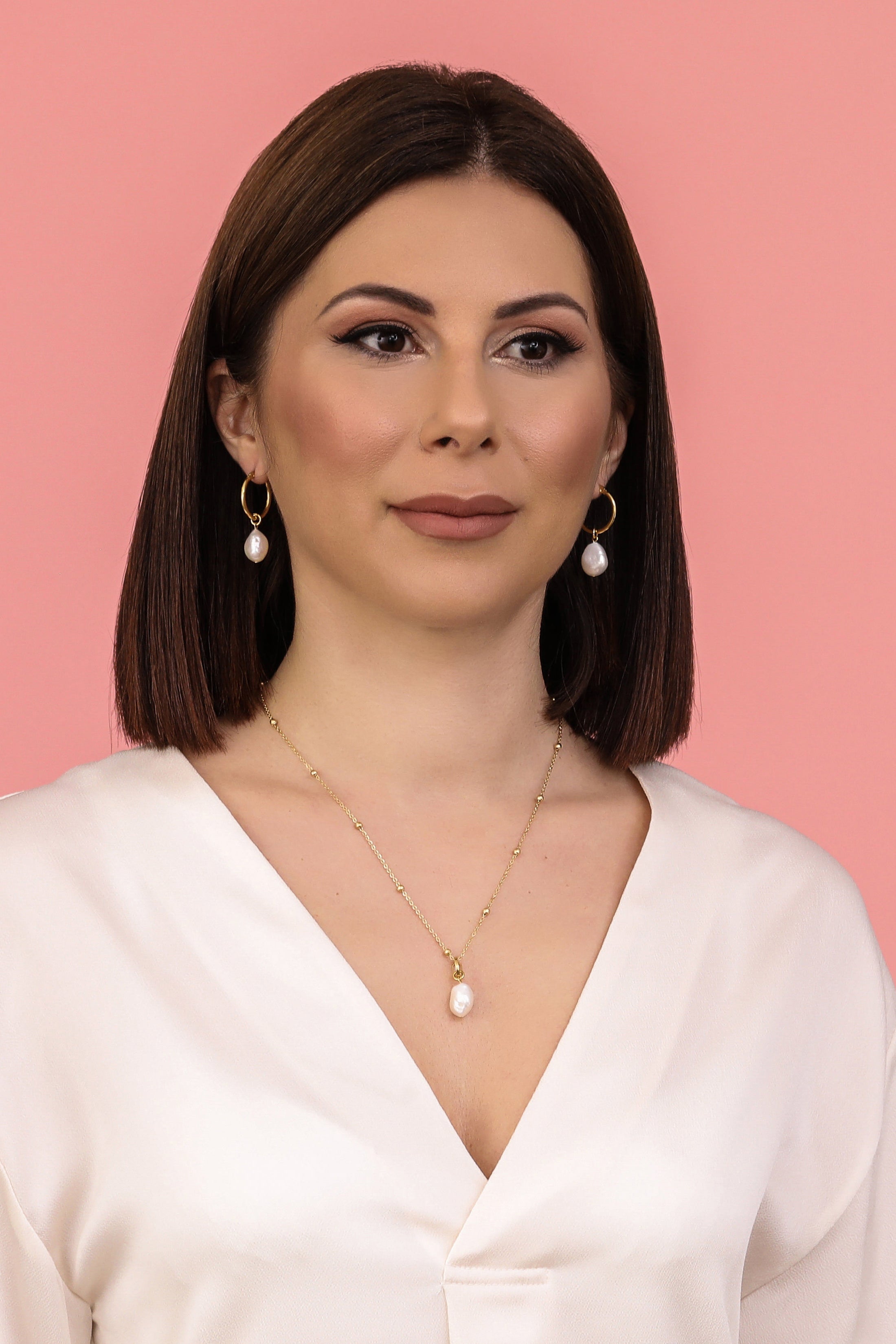 Freshwater Pearl Pendant Earring Set