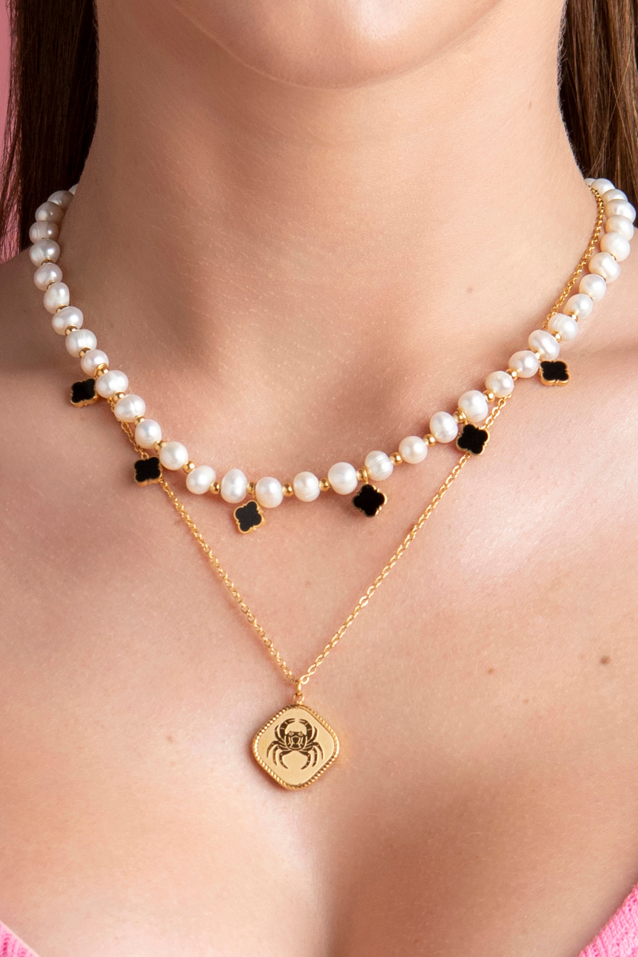 Qabru FreshWater Double Statement Necklace