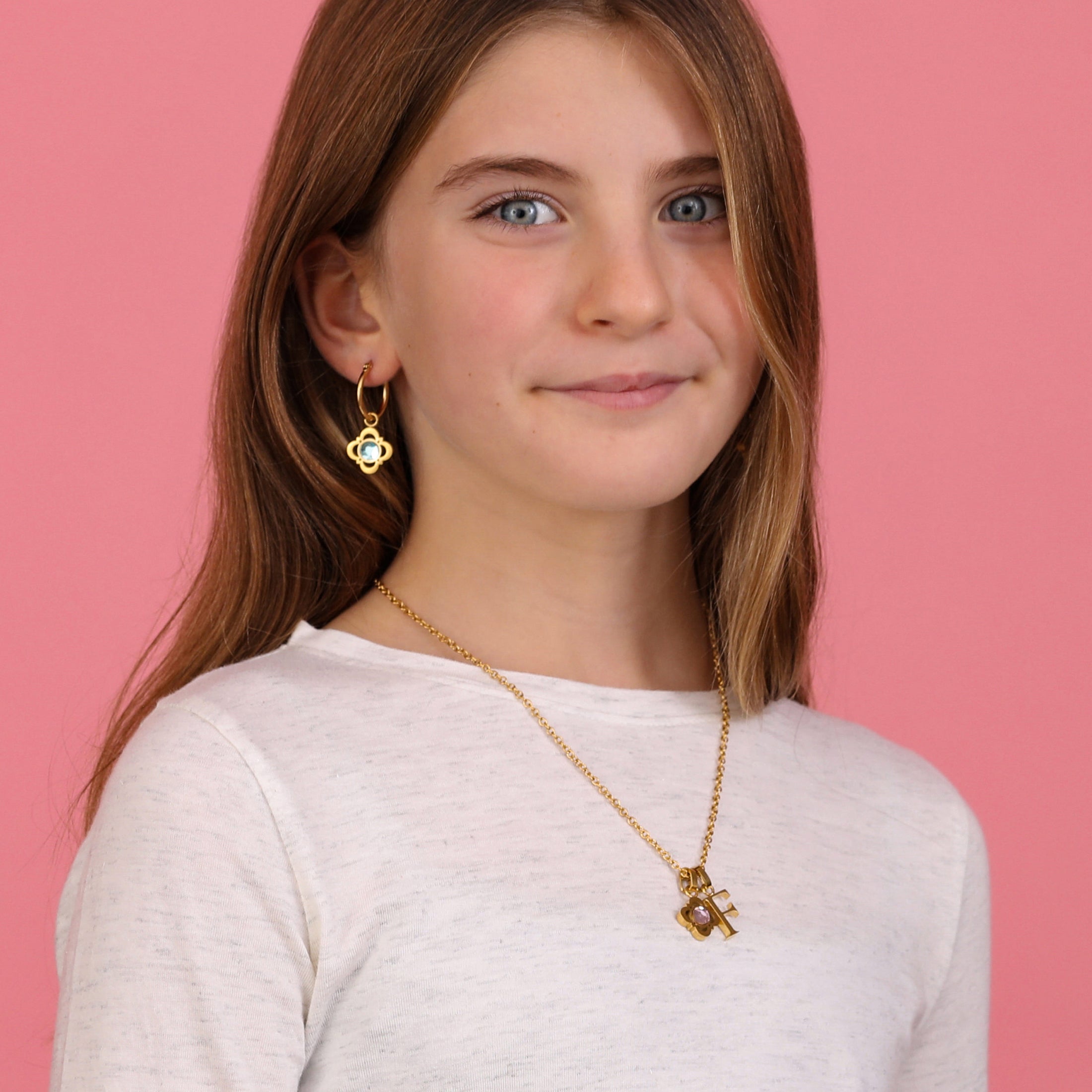 Carisma Letter & Logo Birthstone Necklace Kid&