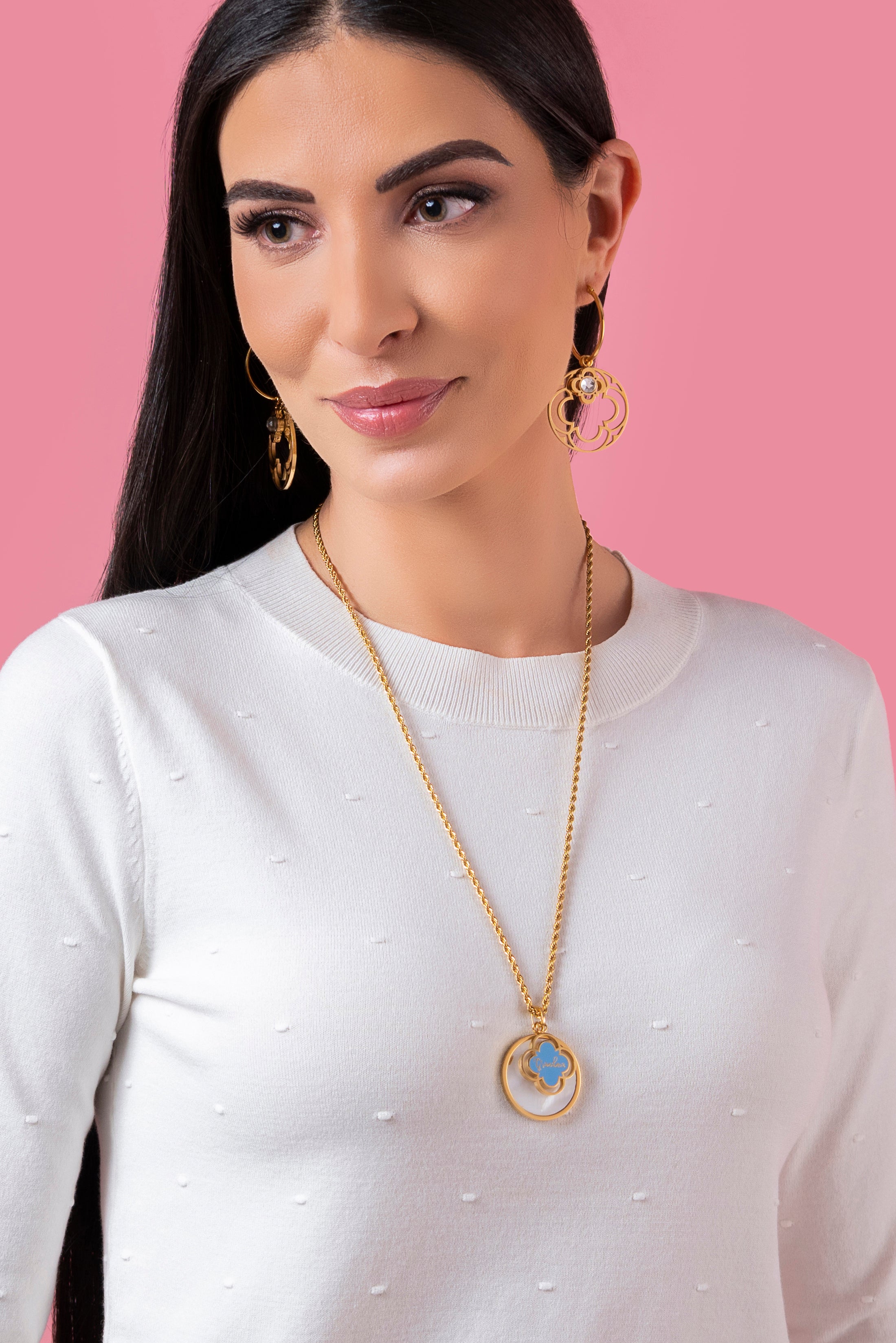 "Grandma" Blue Enamel Pendant