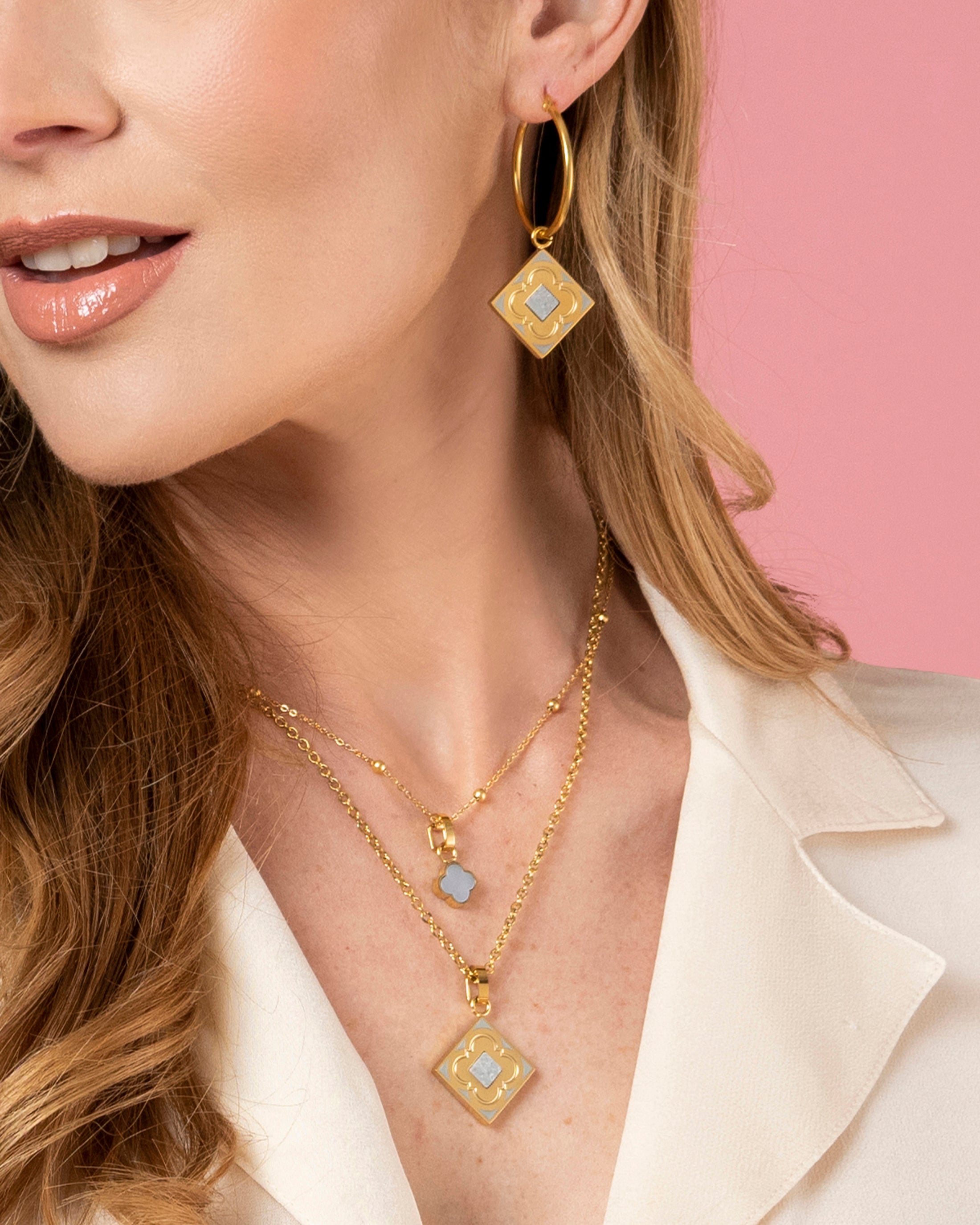 Rock Quartz Logo Stone Pendant