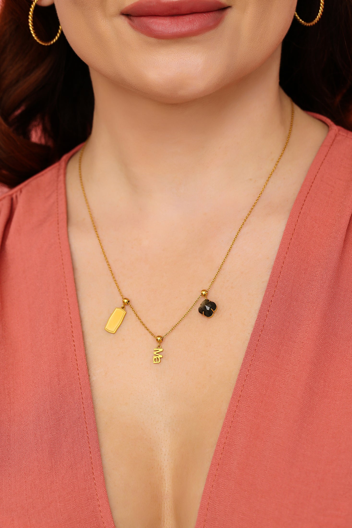 "Healing" Golden Obsidian Stone Toggle Charm Pendant