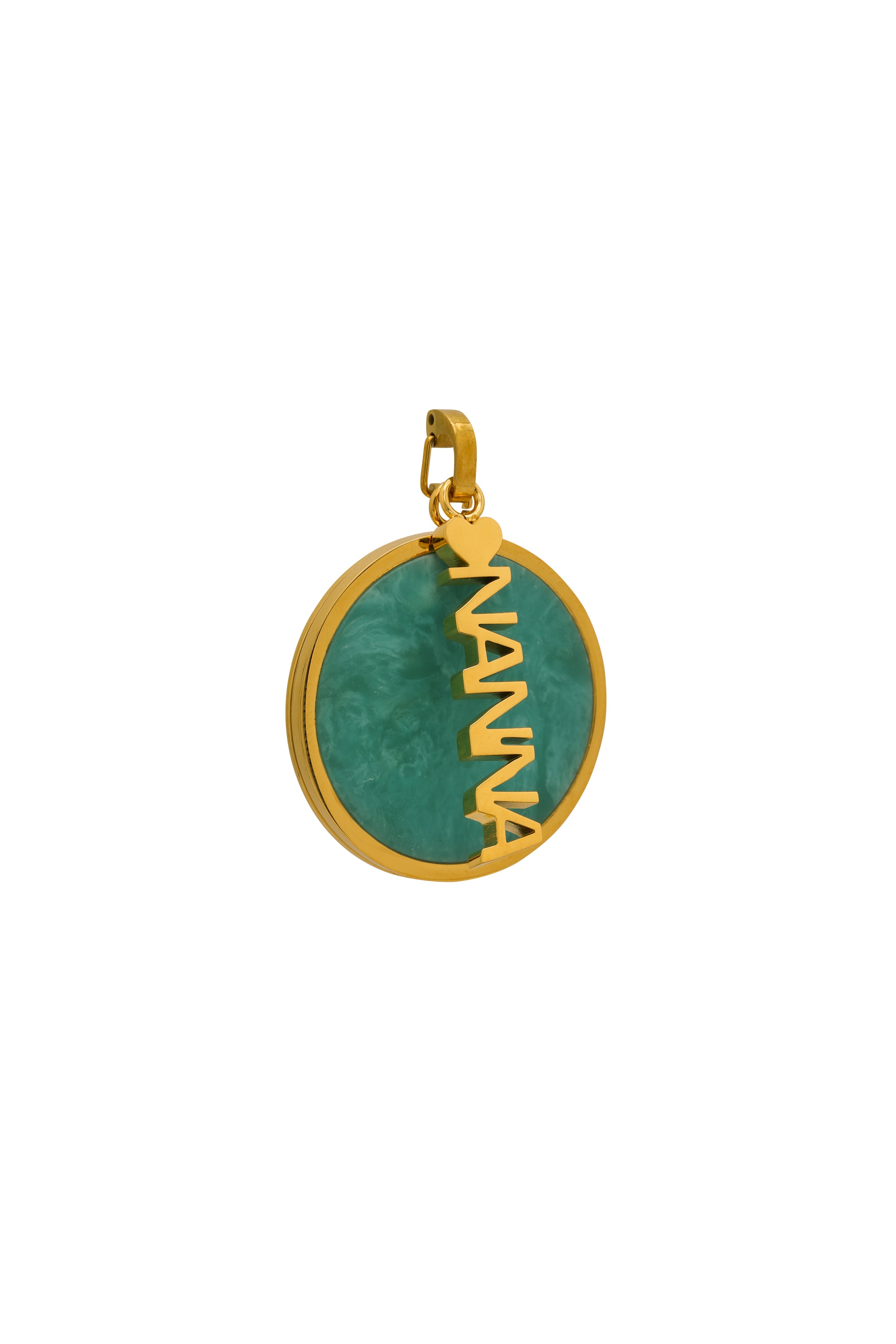 Turquoise Stone Large Circle Pendant