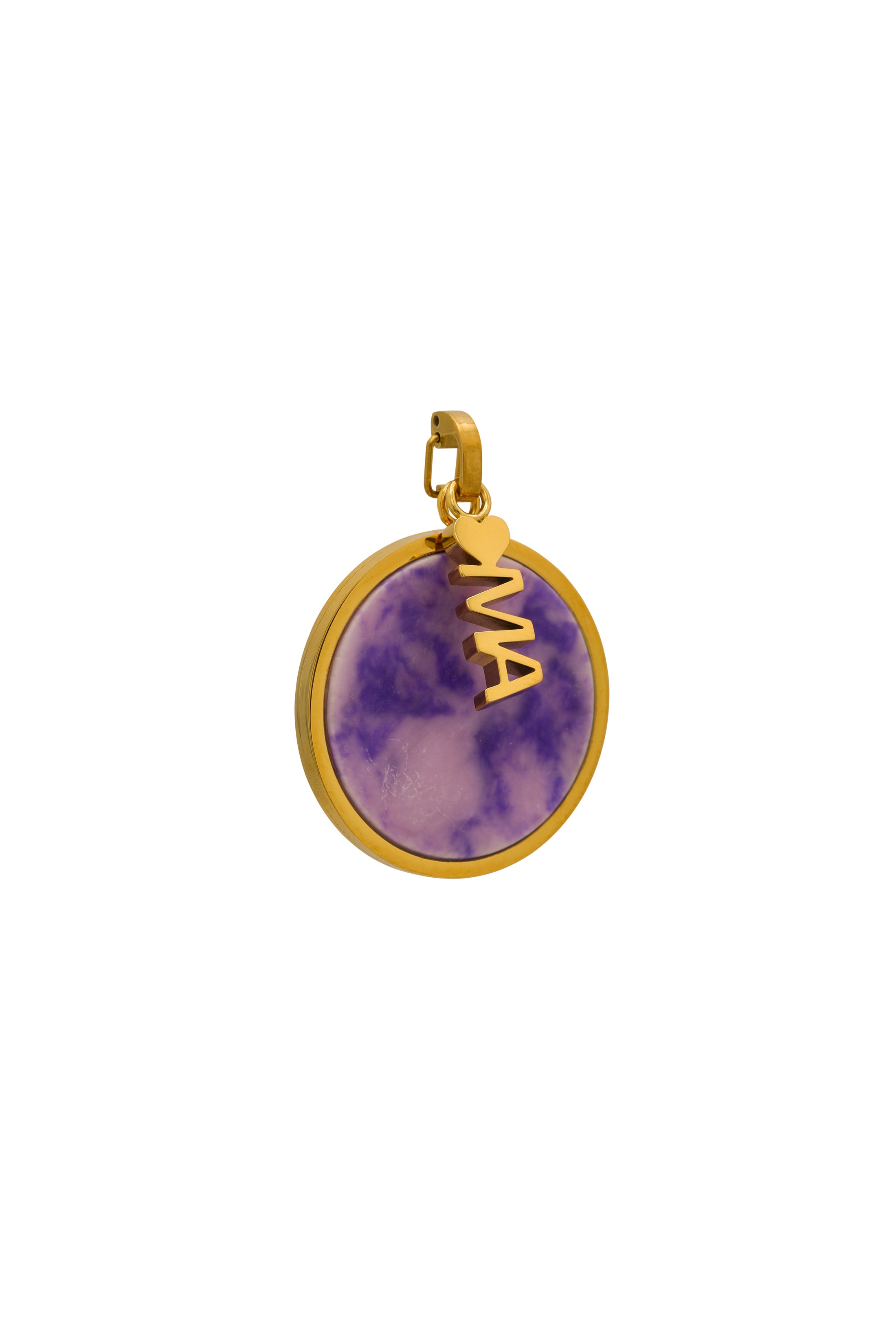 Amethyst Stone Large Circle Pendant