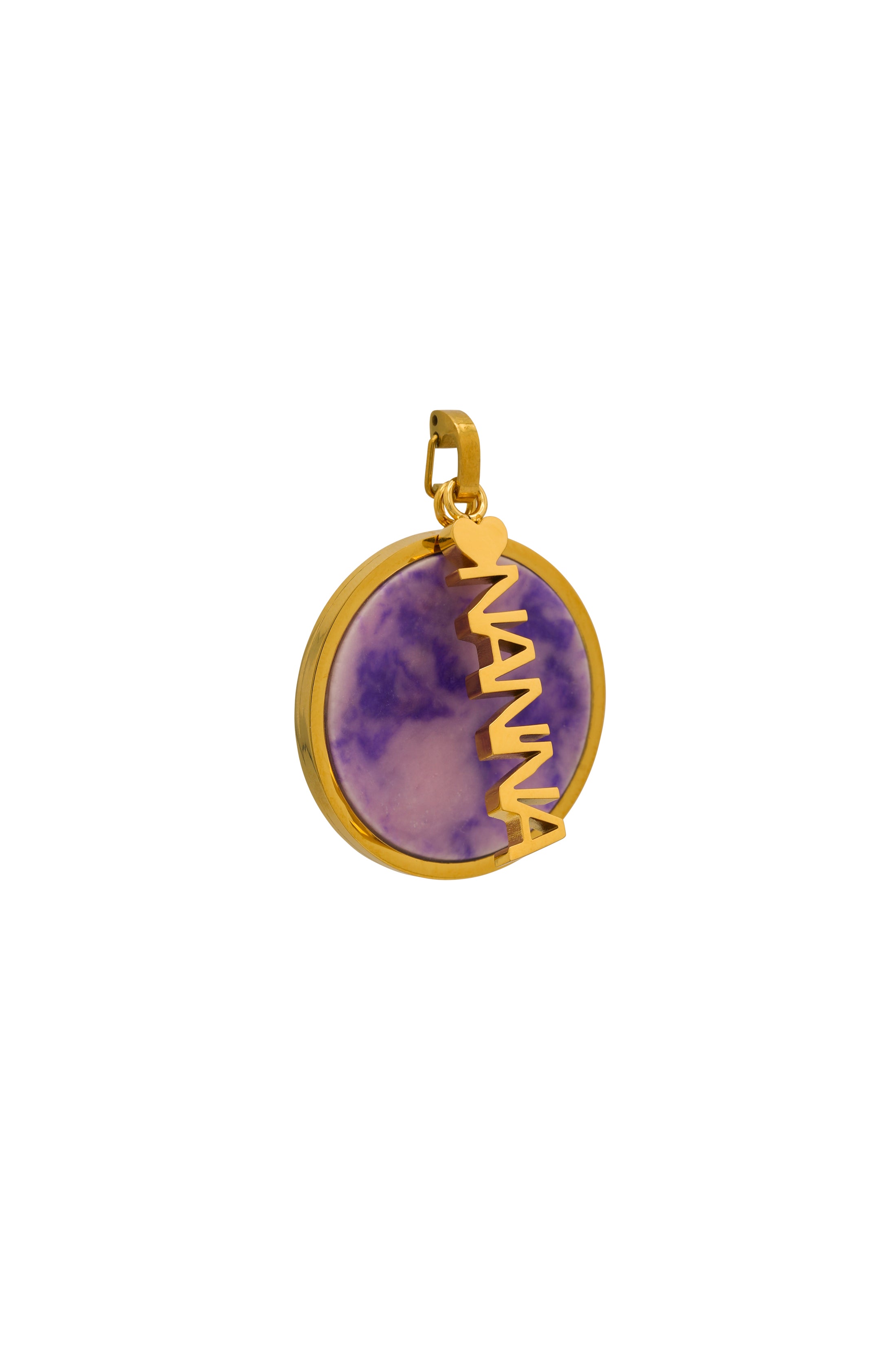 Amethyst Stone Large Circle Pendant