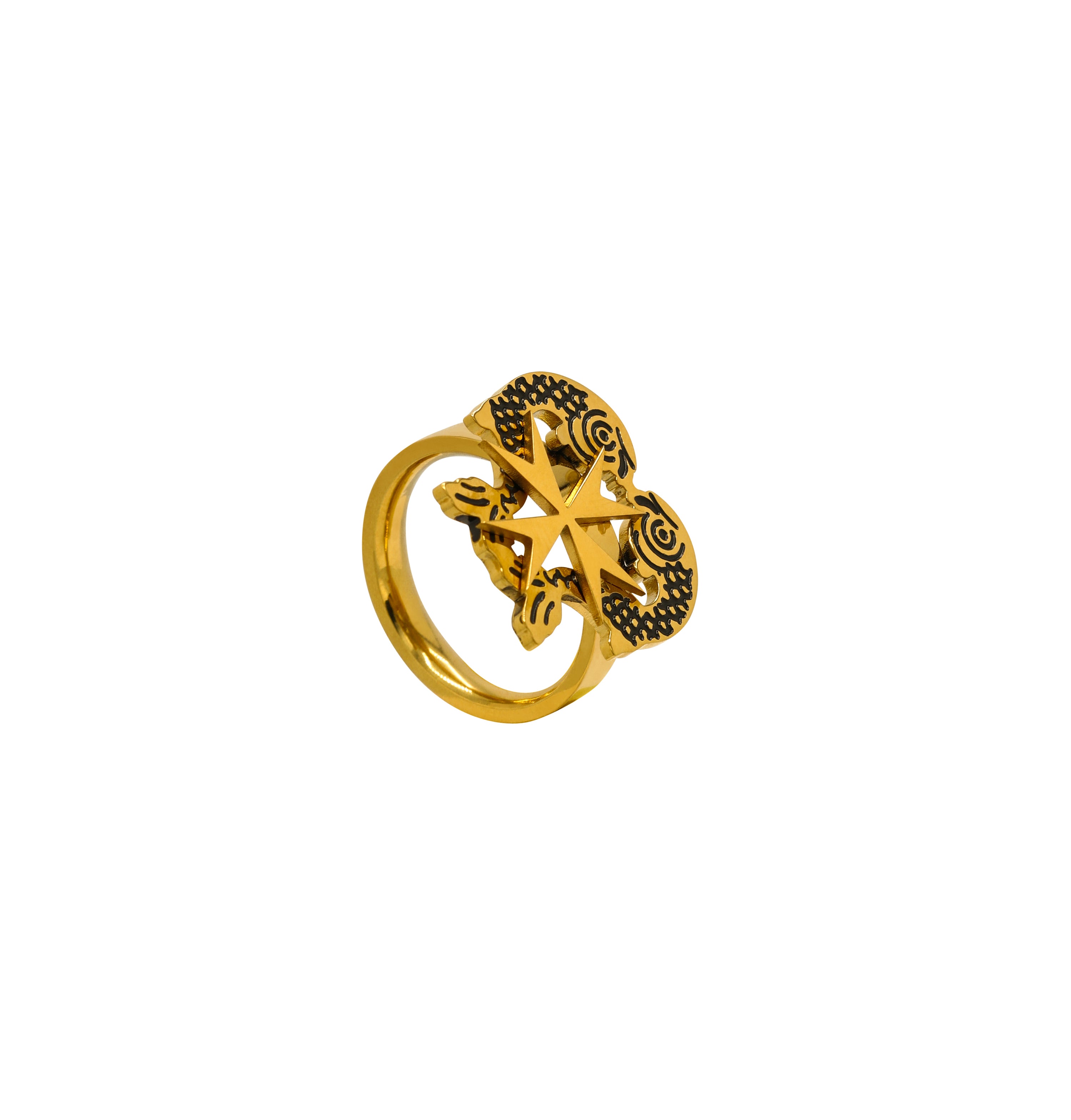 Ħabbata Dolphin & Maltese Cross Ring
