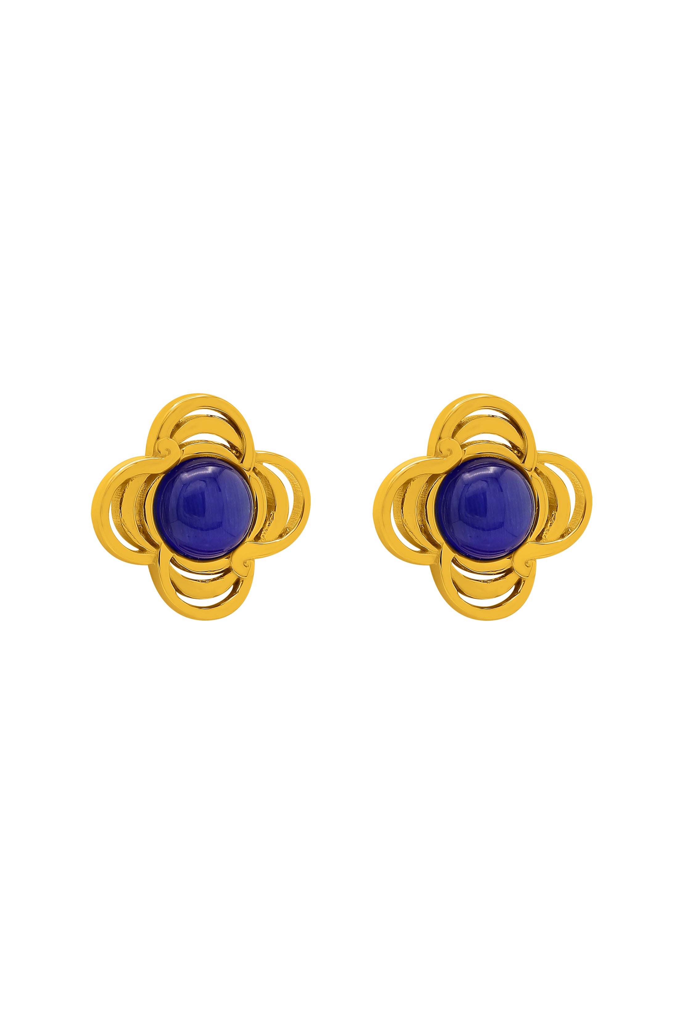 Roxanne’s Deep Blue Cat Eye Stud Earring Set