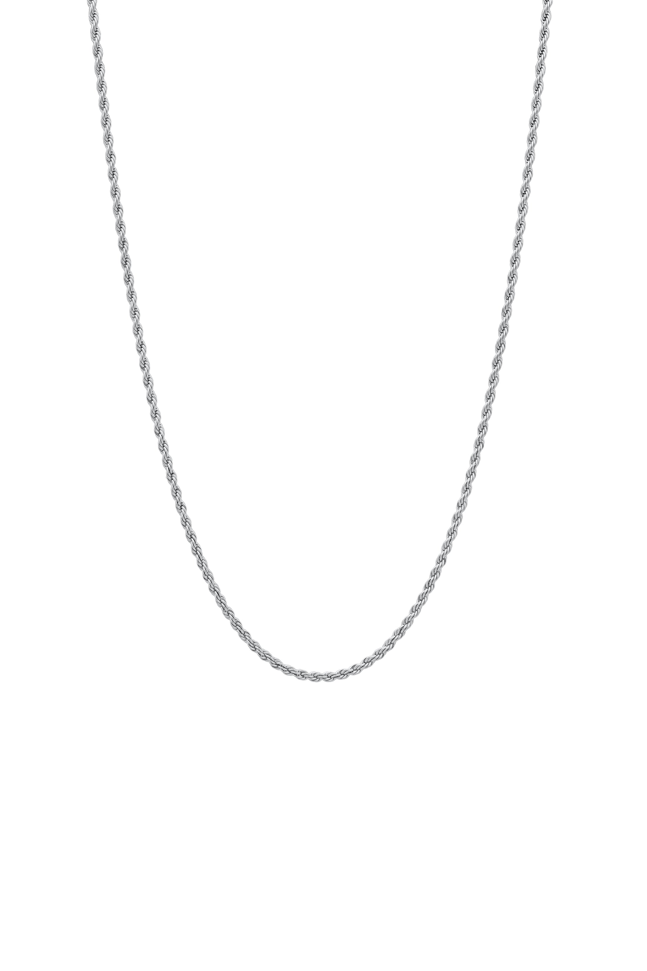 Silver Rope Chain Necklace
