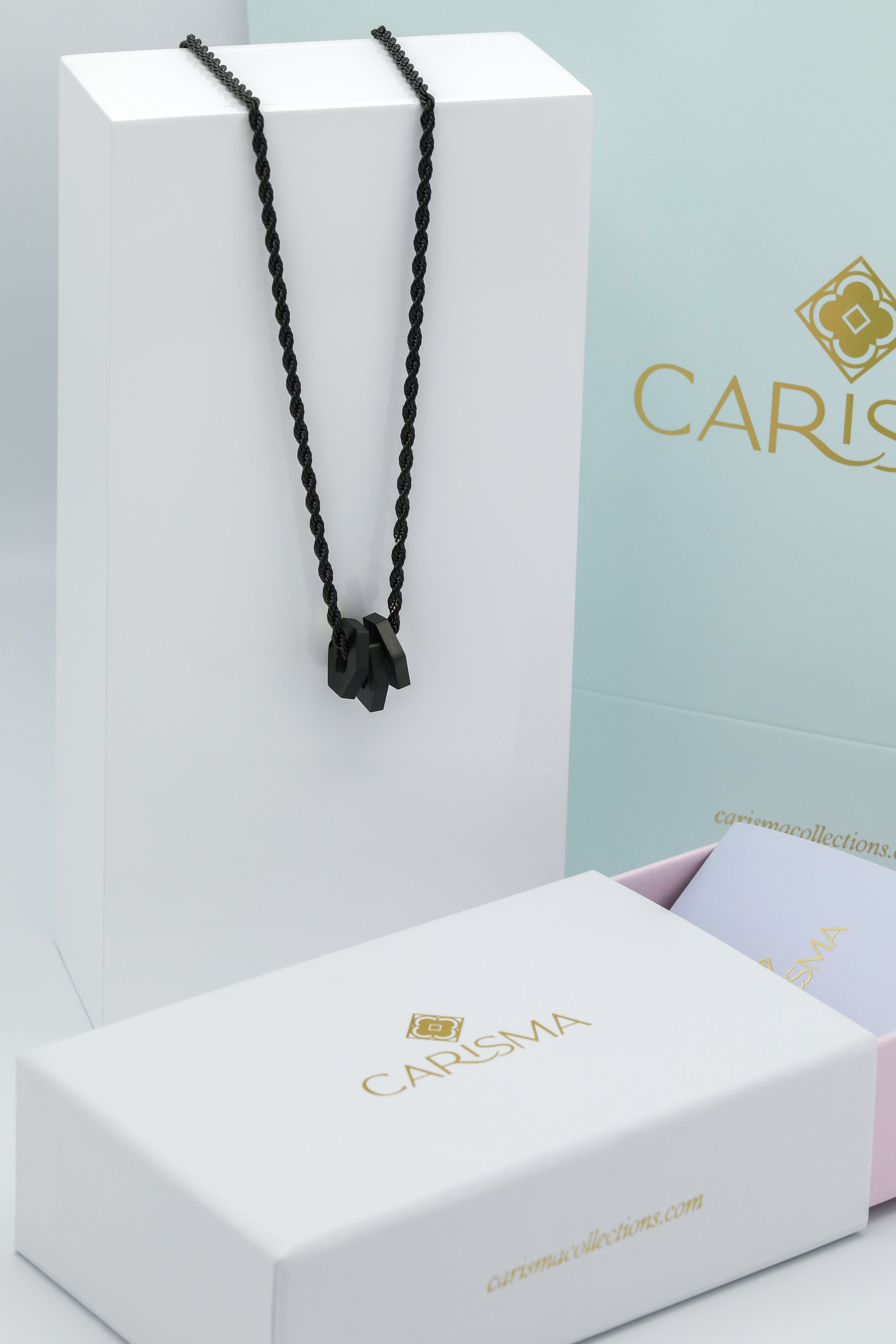 Black Carisma Hexagon Pendant Gift Set