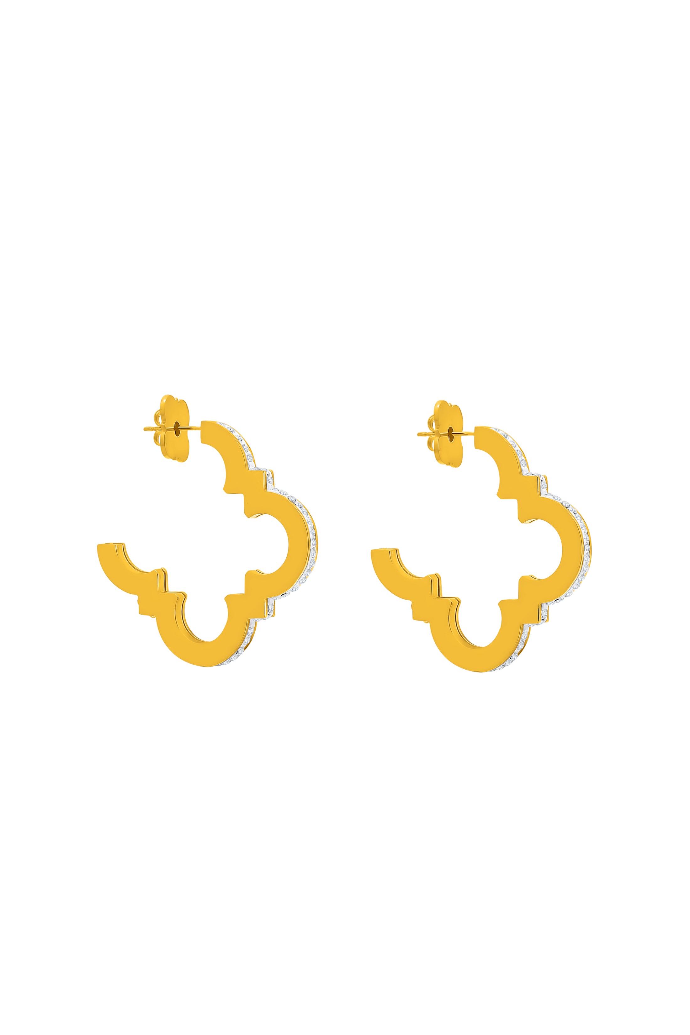 Roberta’s Glamorous Carisma Logo Medium Hoop Earring Set
