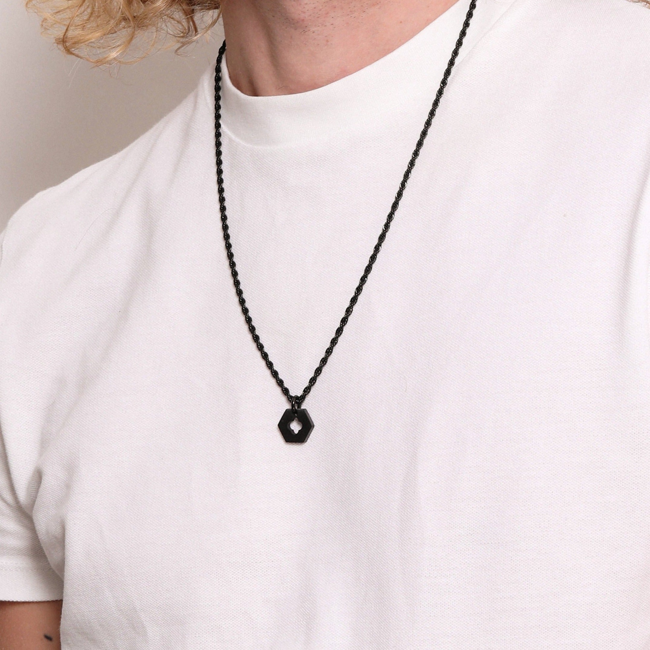 Black Carisma Hexagon Pendant