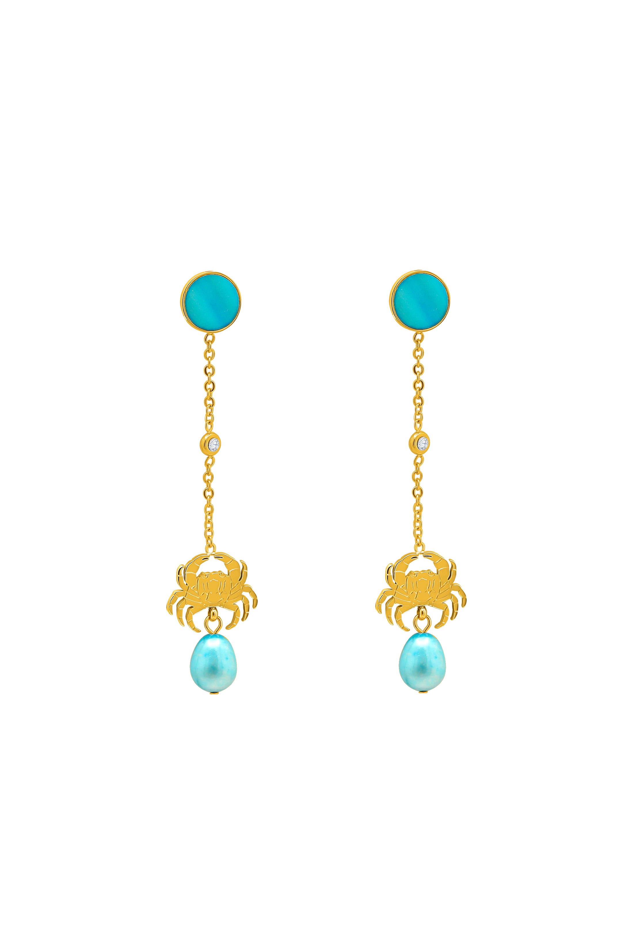 Qabru Blue FreshWater Pearl Drop Earrings