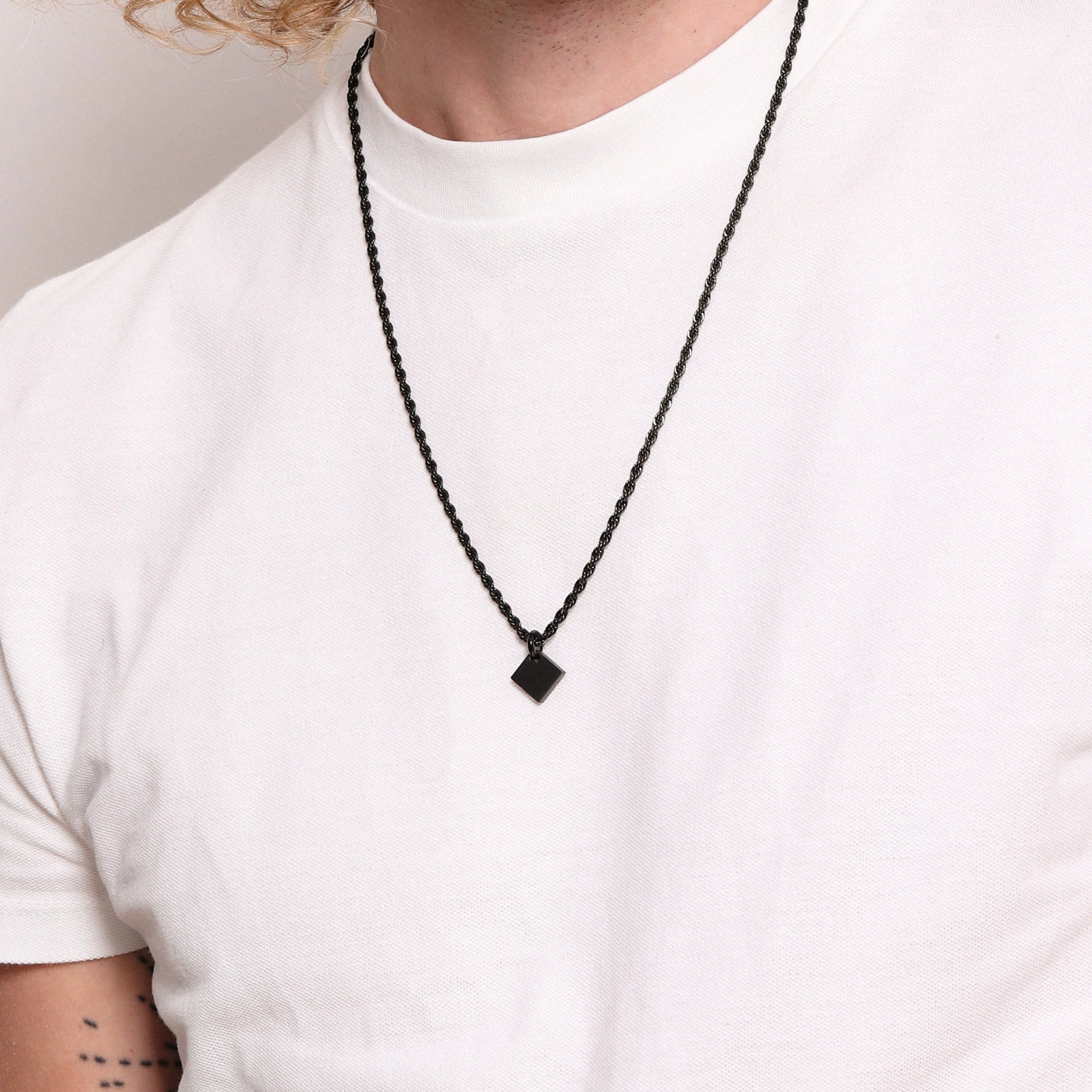 Black Square Pendant