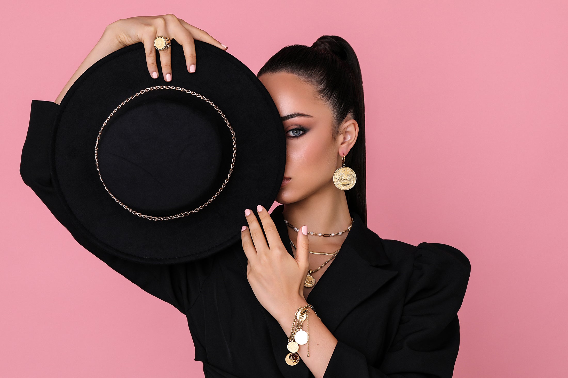 Xini Coin Embossed Statement Earrings