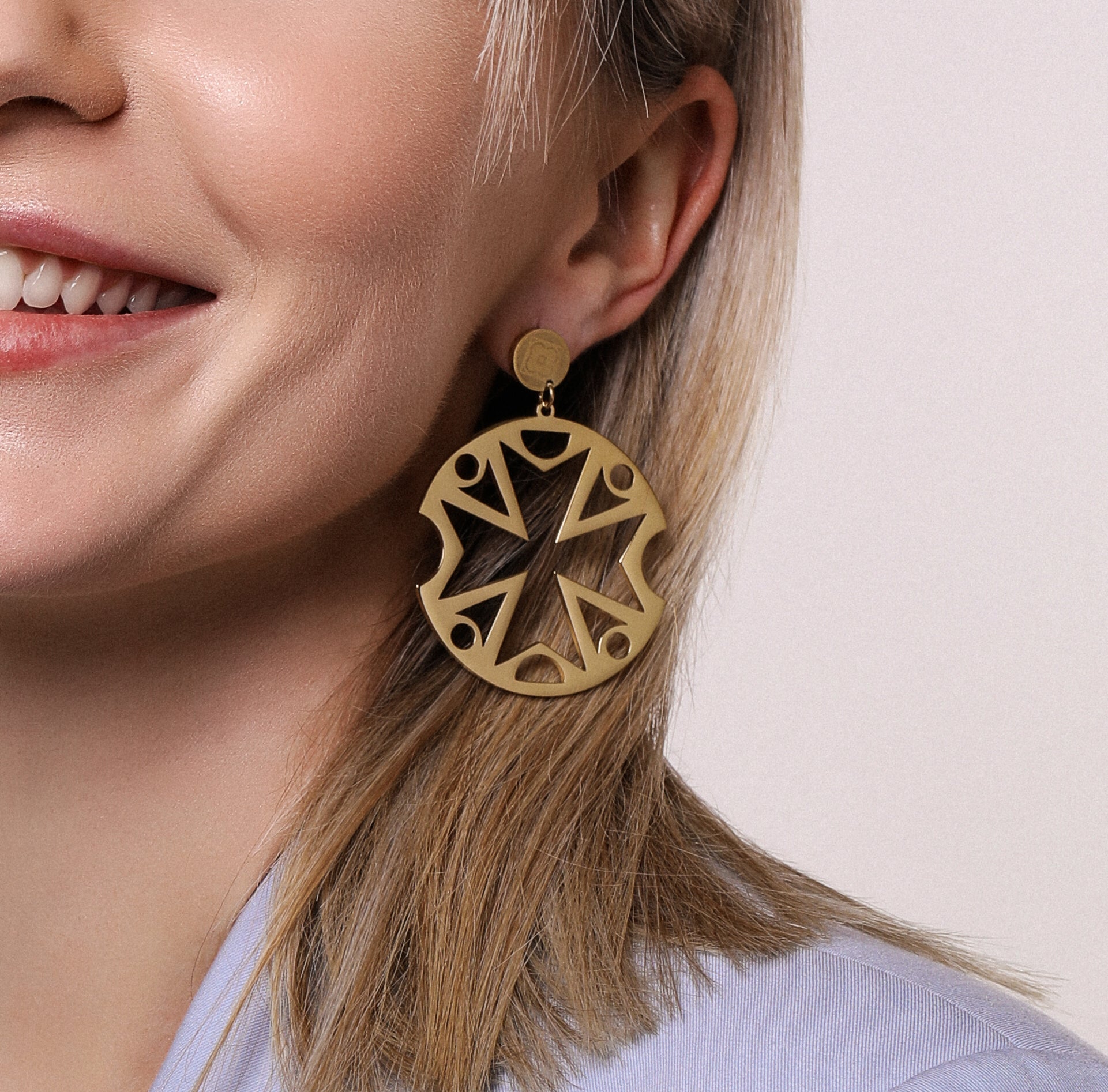 Large Maltese Cross Cut-out Earring Set