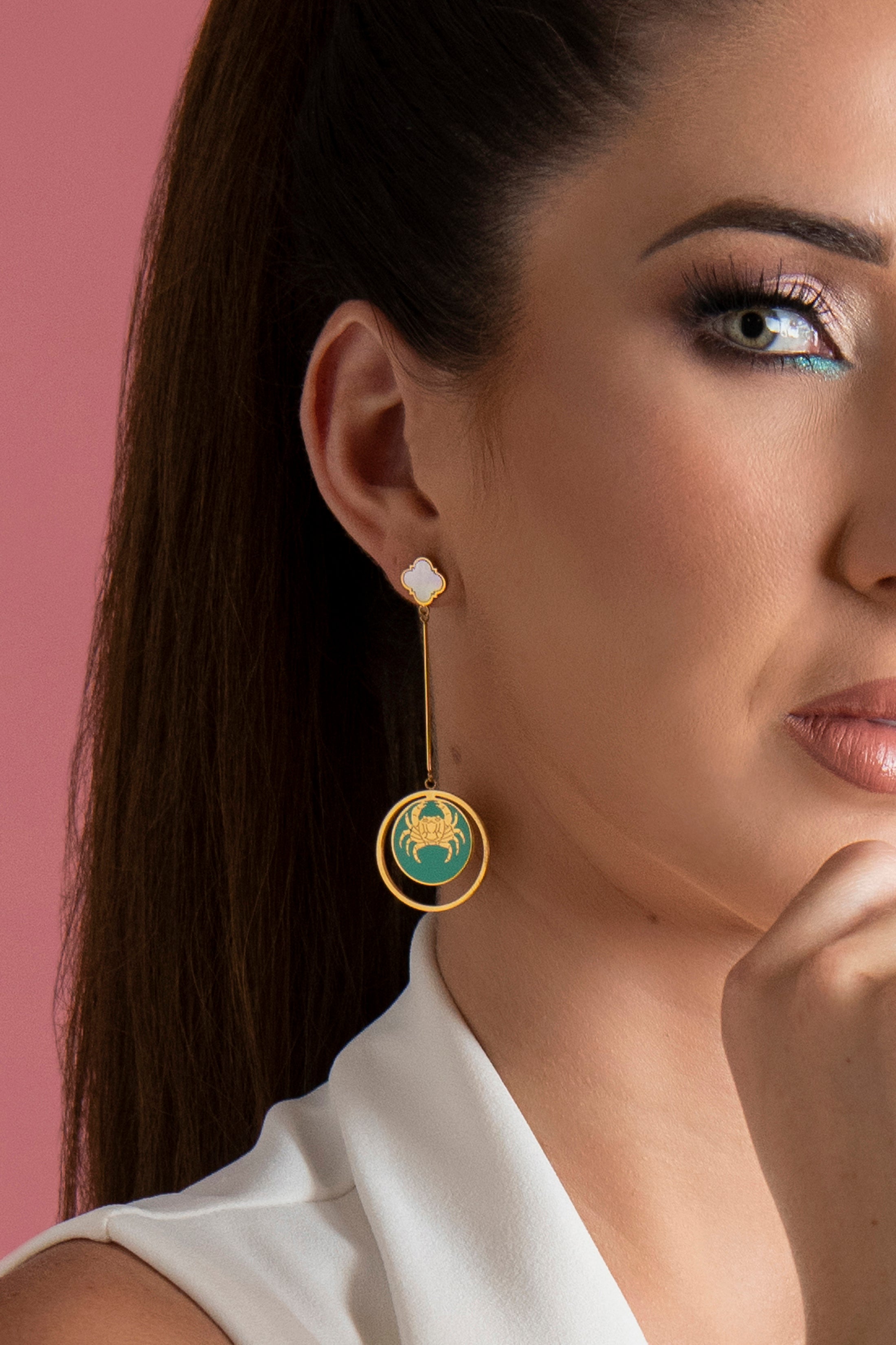 Qabru Mother of Pearl Drop Earrings
