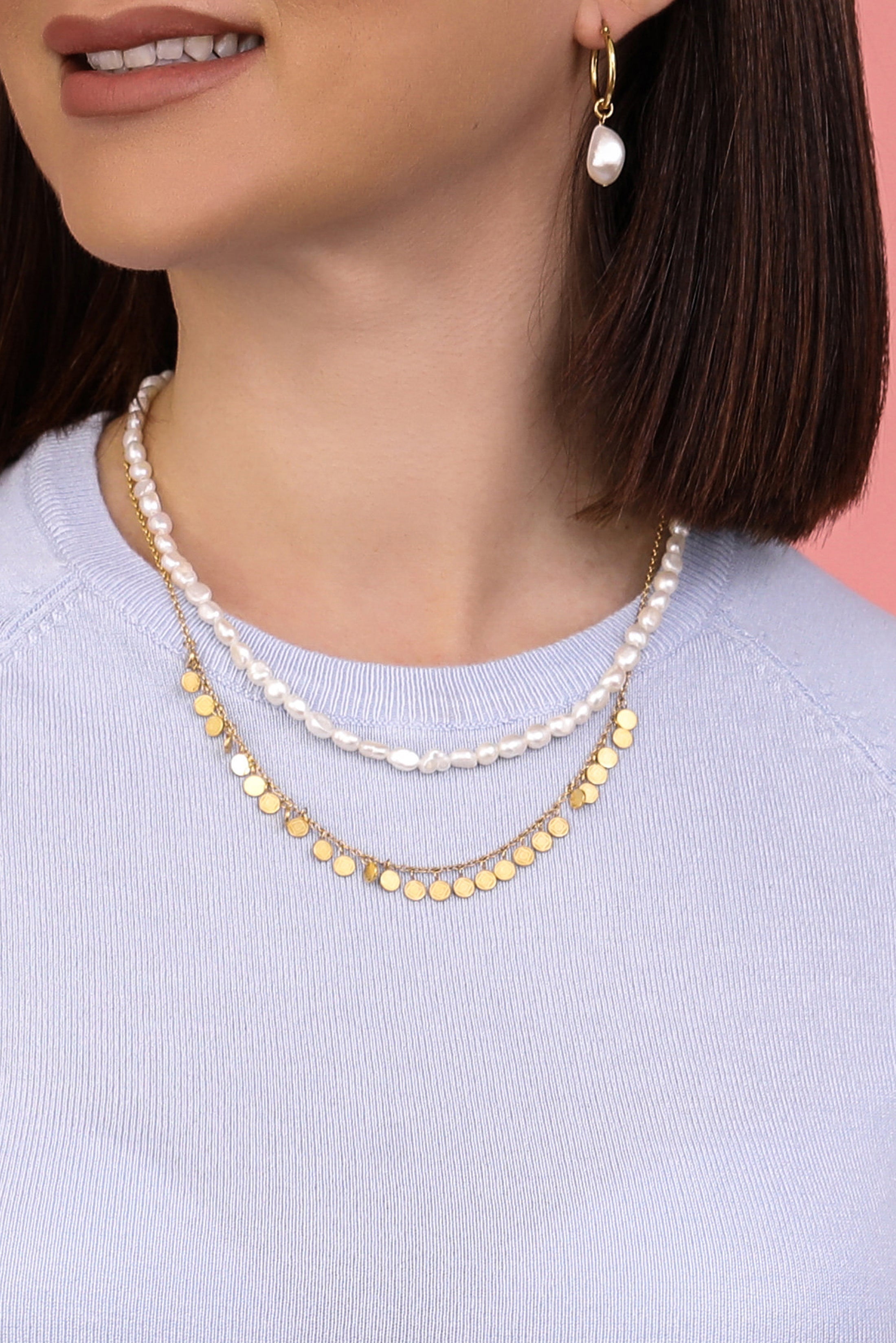 Freshwater Pearl Necklace & Carisma Logo Letter Gift Set