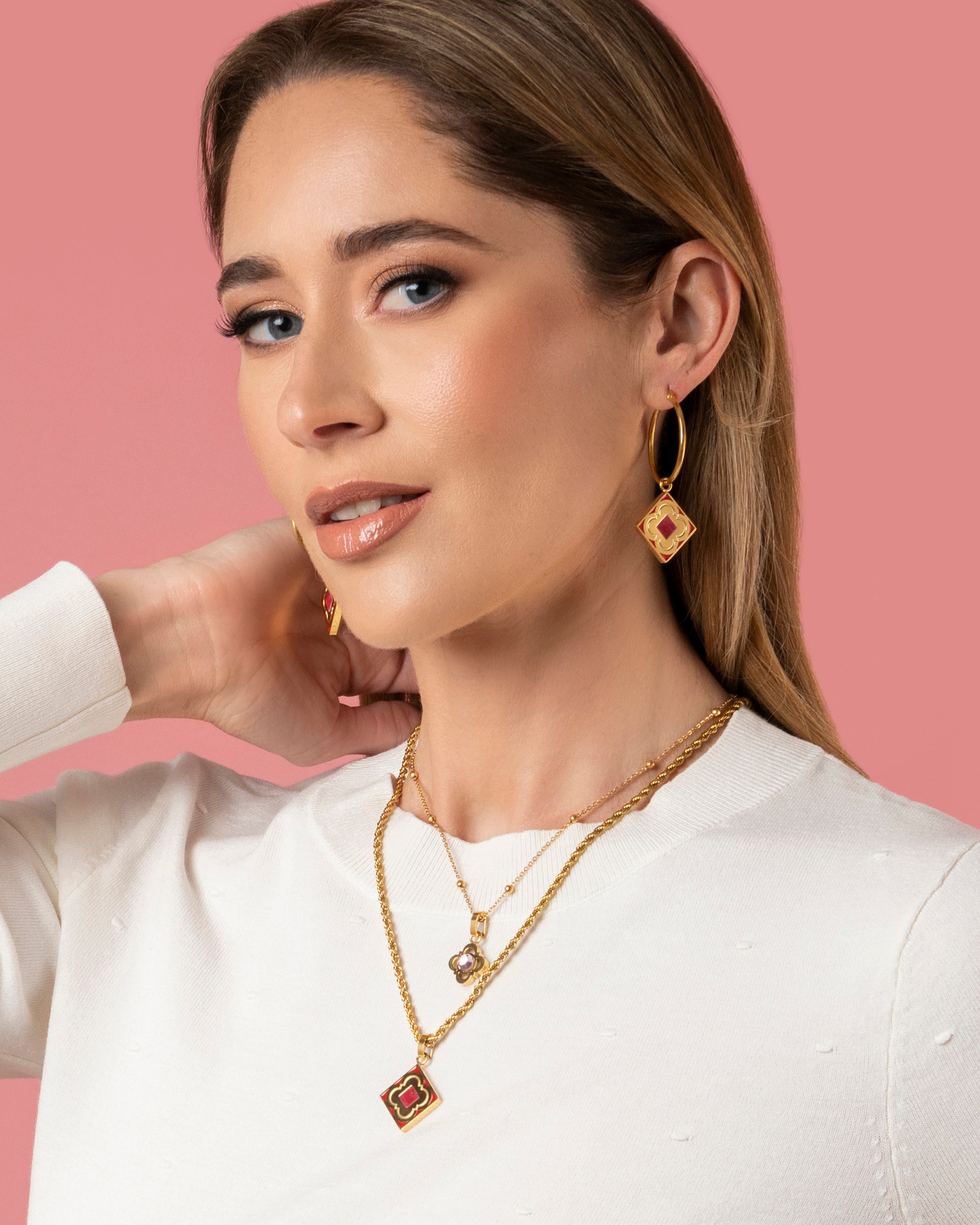 Red Carnelian Logo Stone Pendant