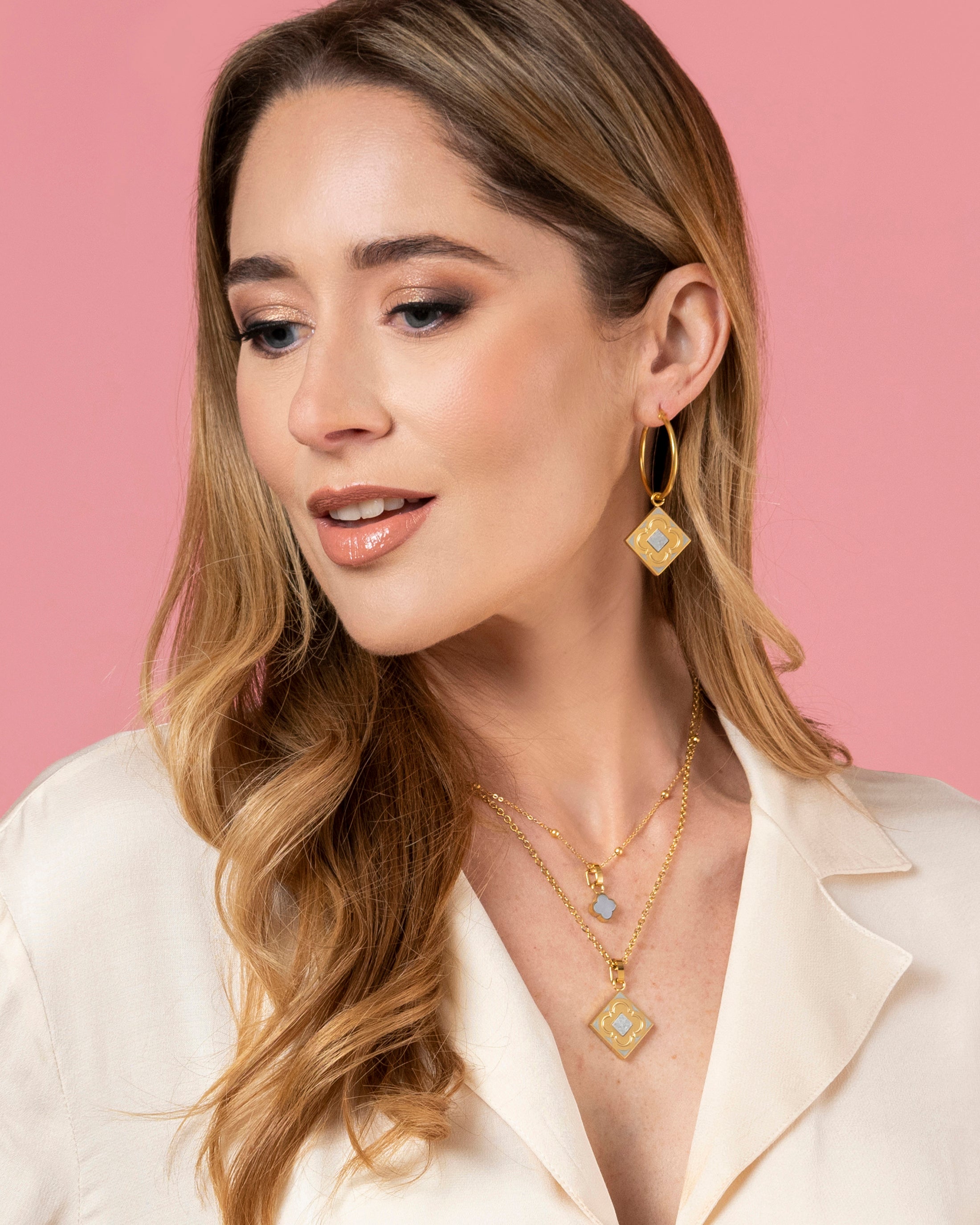 Rock Quartz Logo Stone Pendant